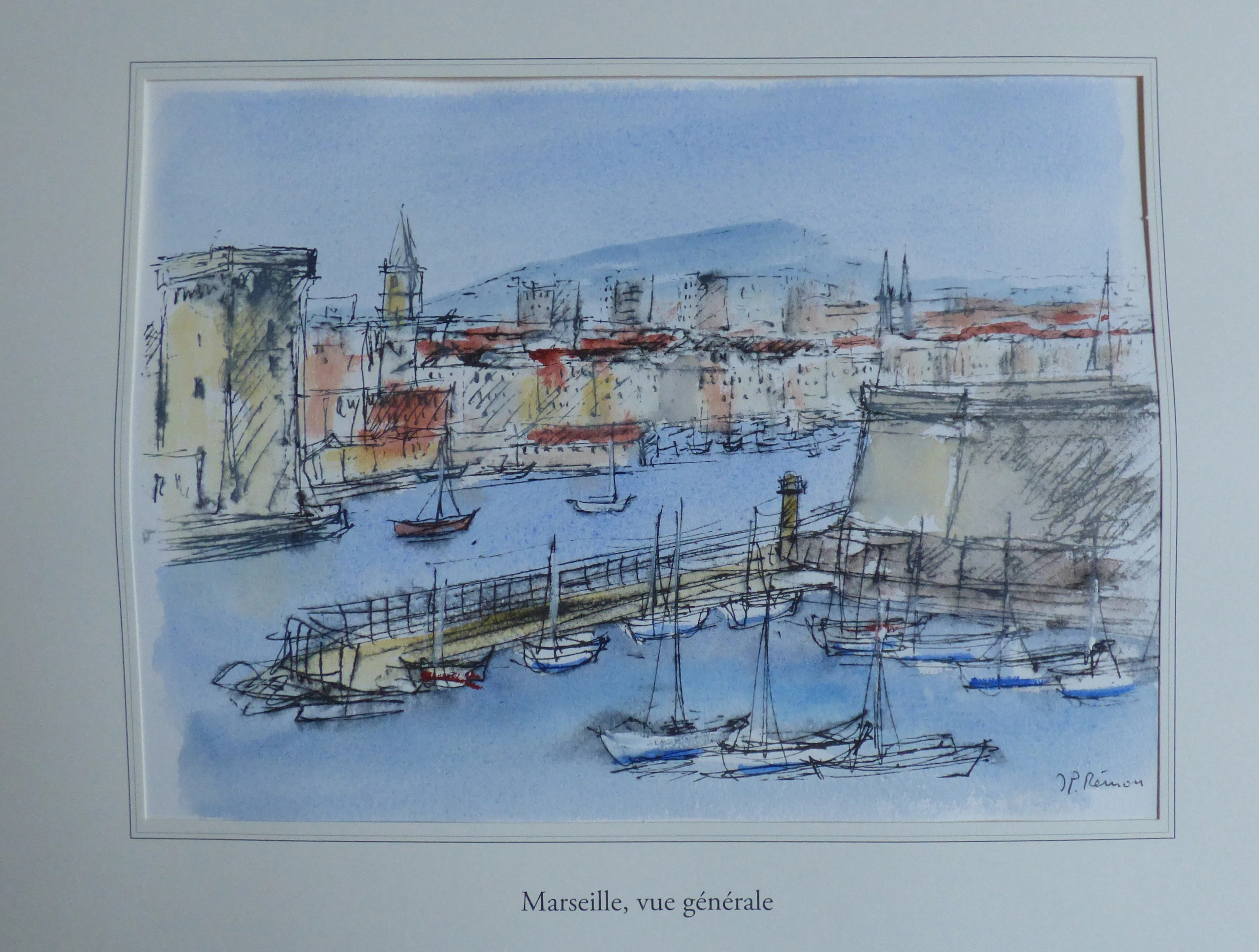 Jean Pierre REMON - Marseille vue générale, 2010 - Aquarelle signée