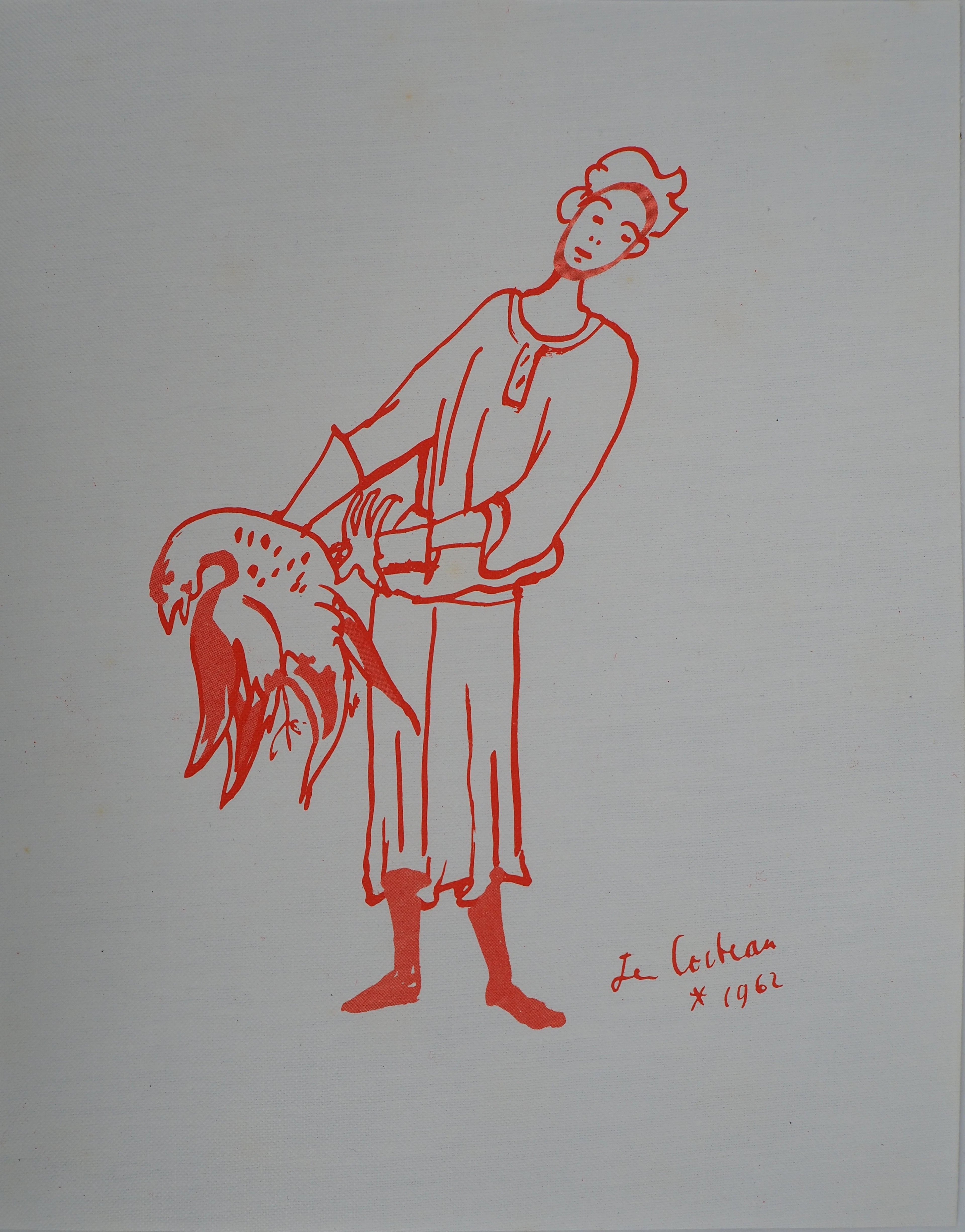 Jean COCTEAU : Le boucher - Lithographie Originale signée