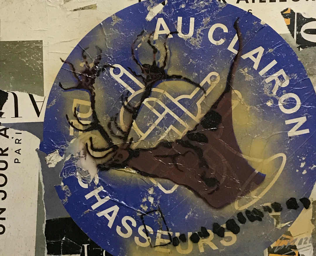 Christophe STOUVENEL - l’Après Histoire Le Cerf, 2020 - Pochoir et collages