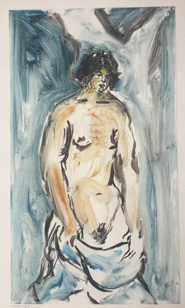 Romain SUZZONI - Nu vers 1980 - Monotype unique signé