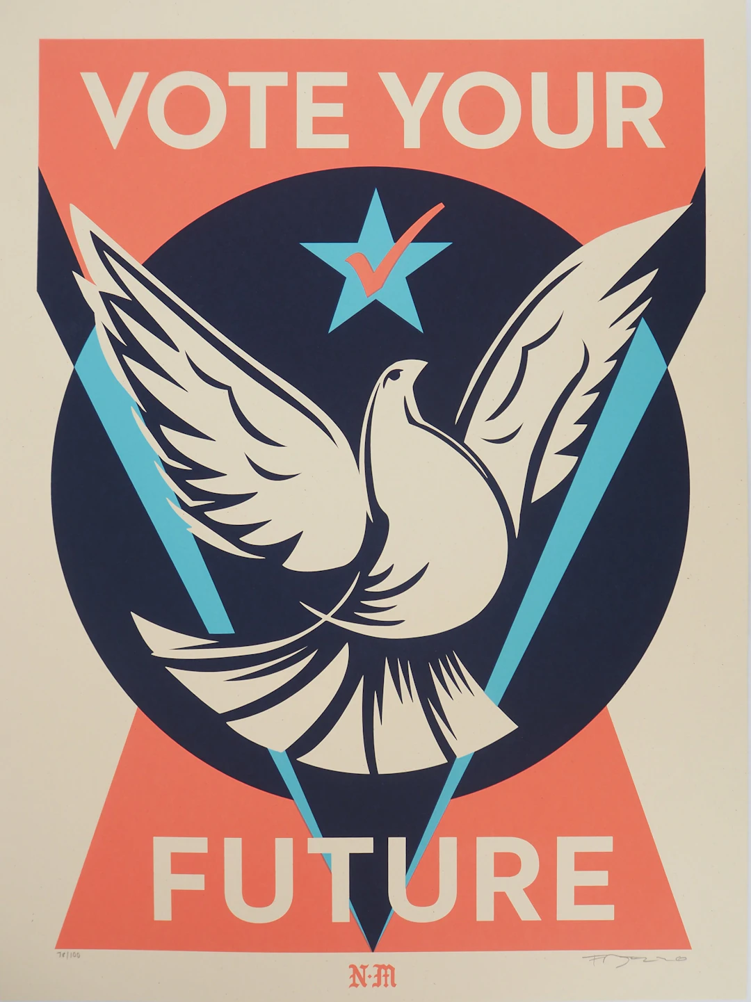 Thomas WIMBERLY (NEVERMIND) : Vote Your Future - Lithographie originale signée