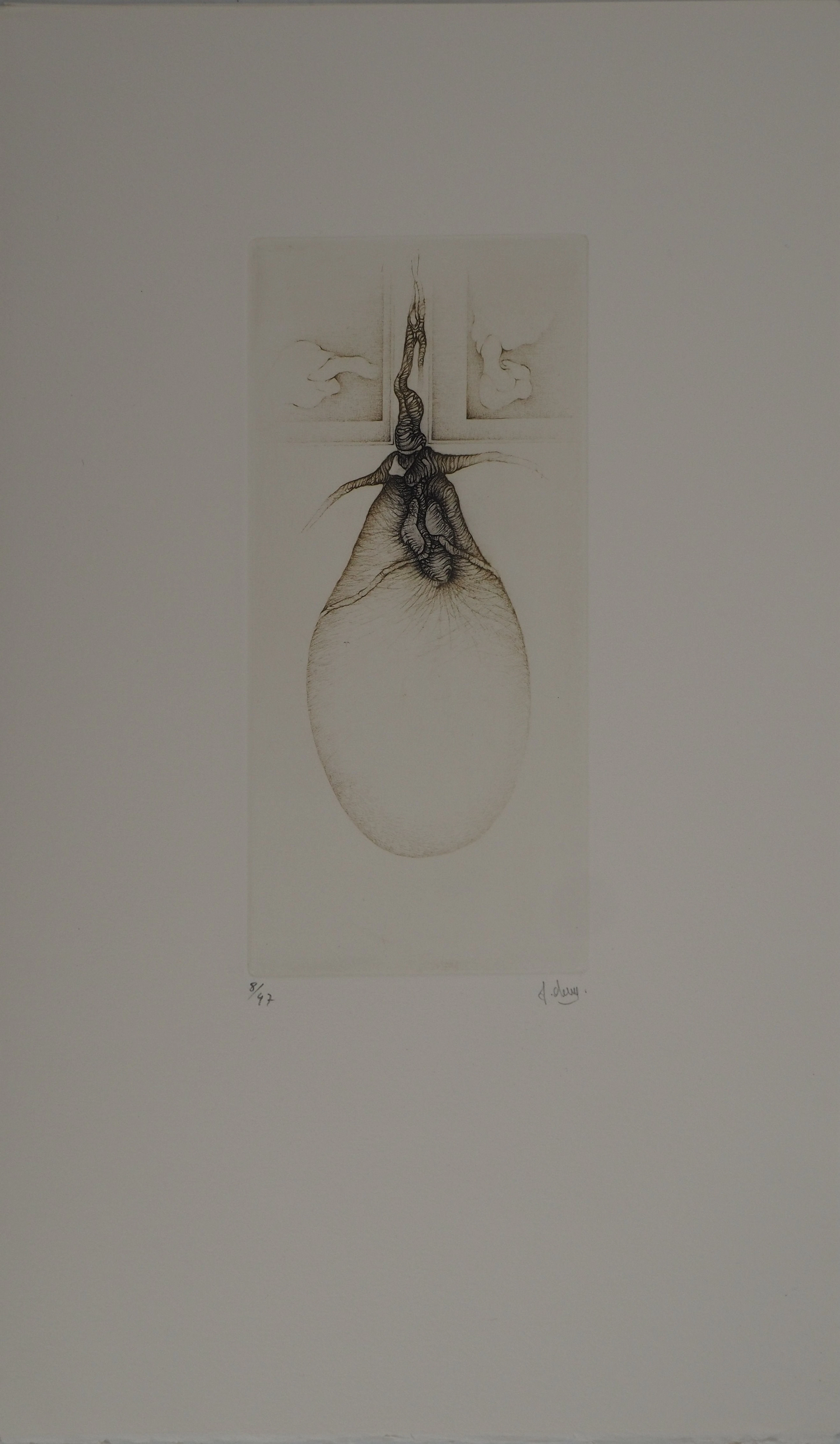 Fred DEUX : Le cocon, Gravure originale signée