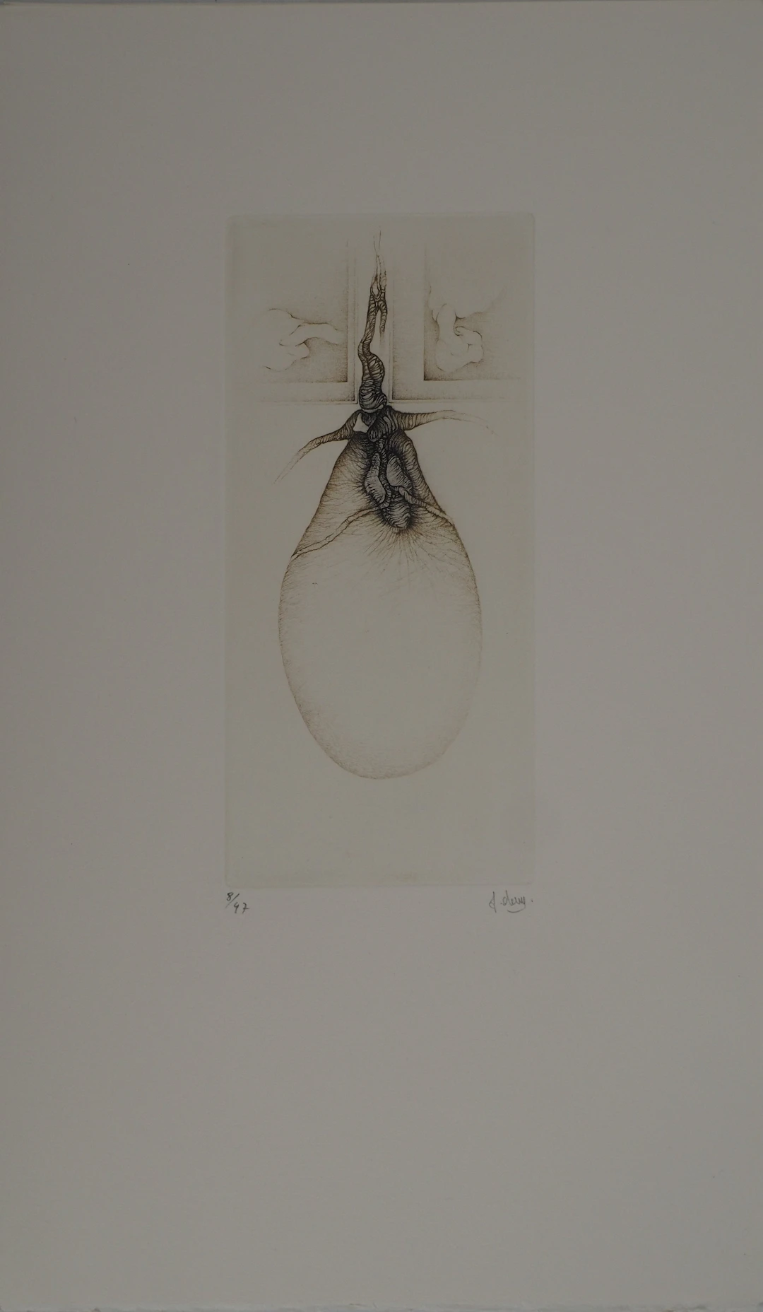 Fred DEUX : Le cocon, Gravure originale signée
