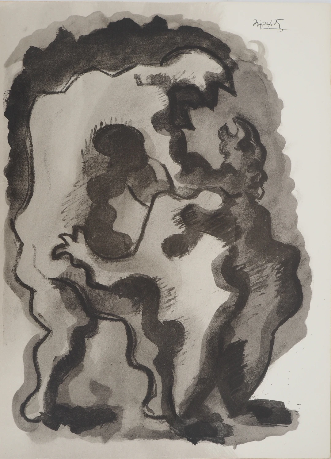 Jacques LIPCHITZ : La punition de Zeus, Lithographie originale, Signée