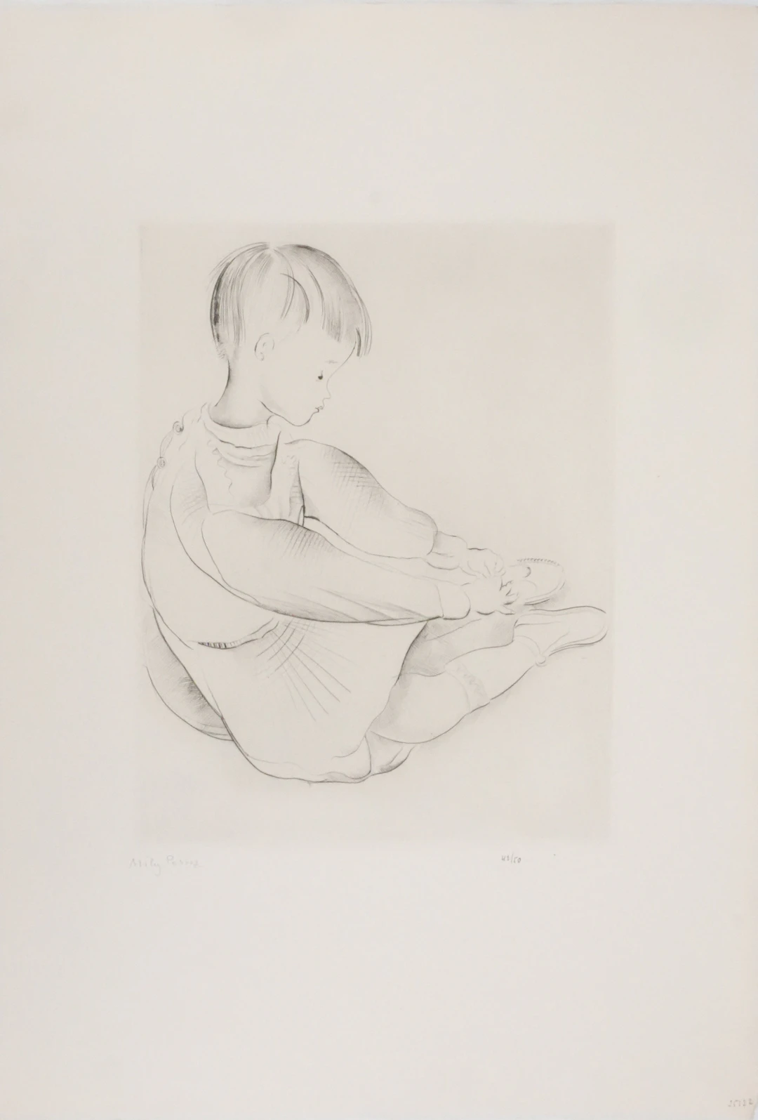 Mily POSSOZ : L'enfant à la sandale - Gravure Originale Signée