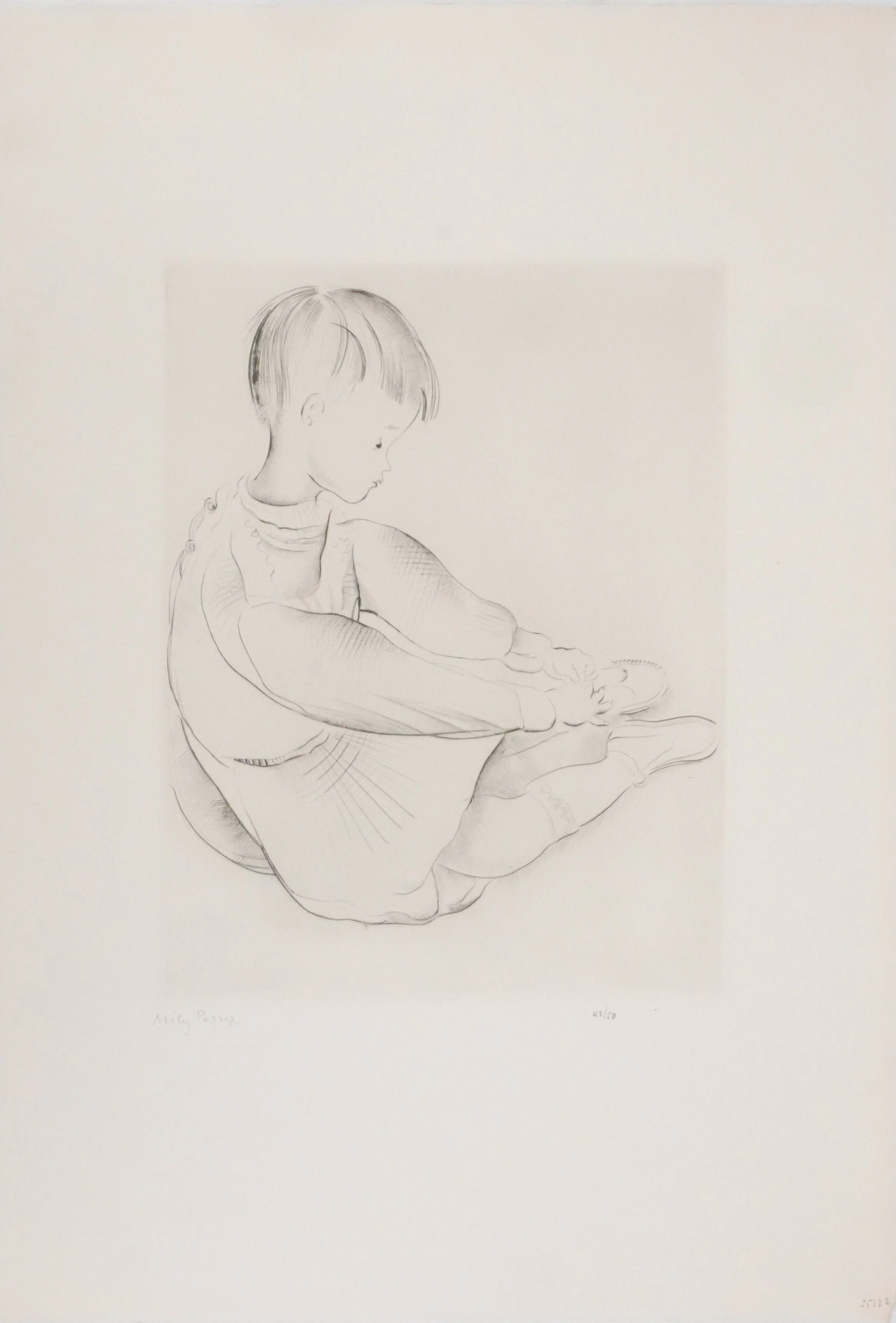 Mily POSSOZ : L'enfant à la sandale - Gravure Originale Signée