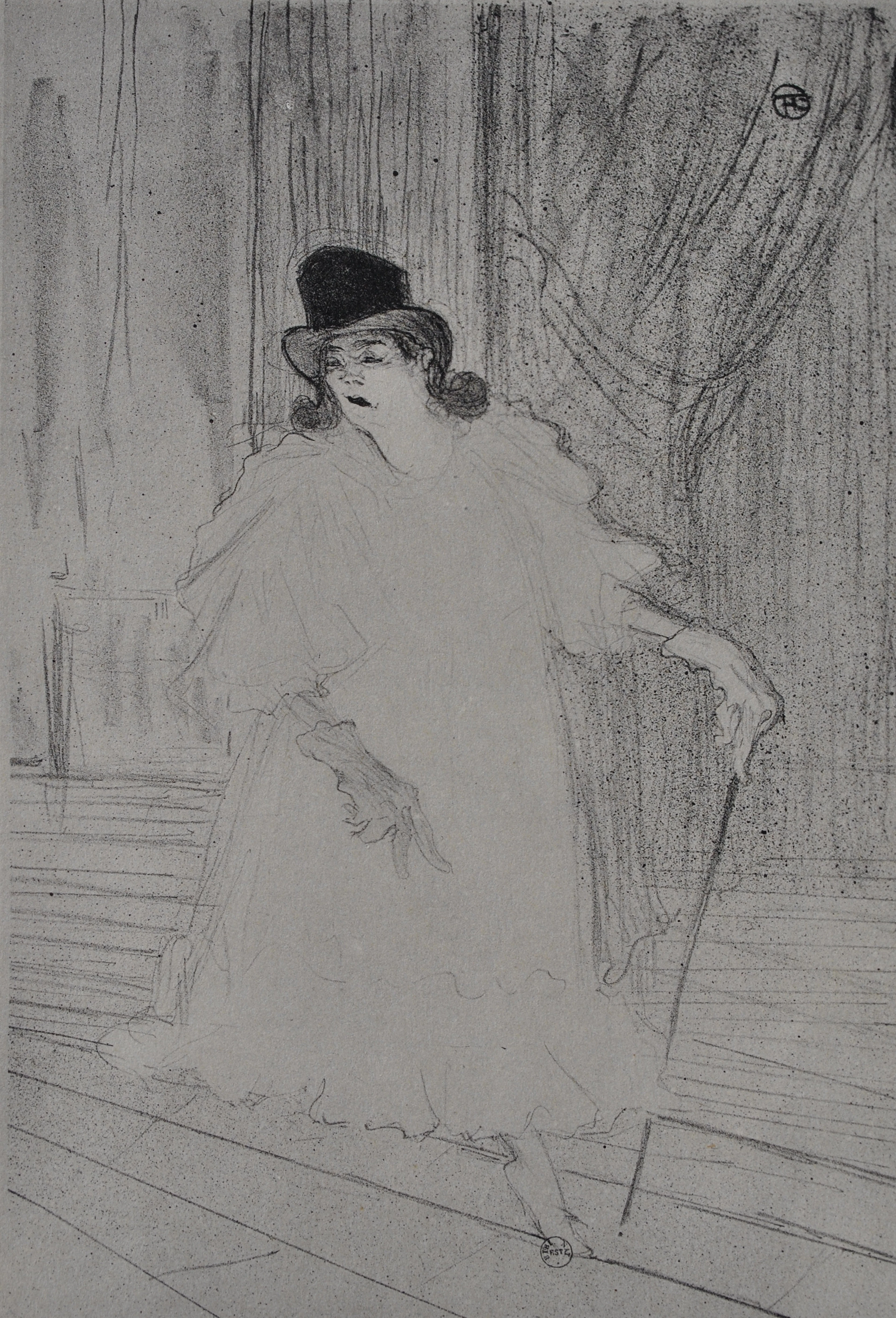 Henri de TOULOUSE-LAUTREC (d’après) : La Cantatrice, 1927, Lithographie signée