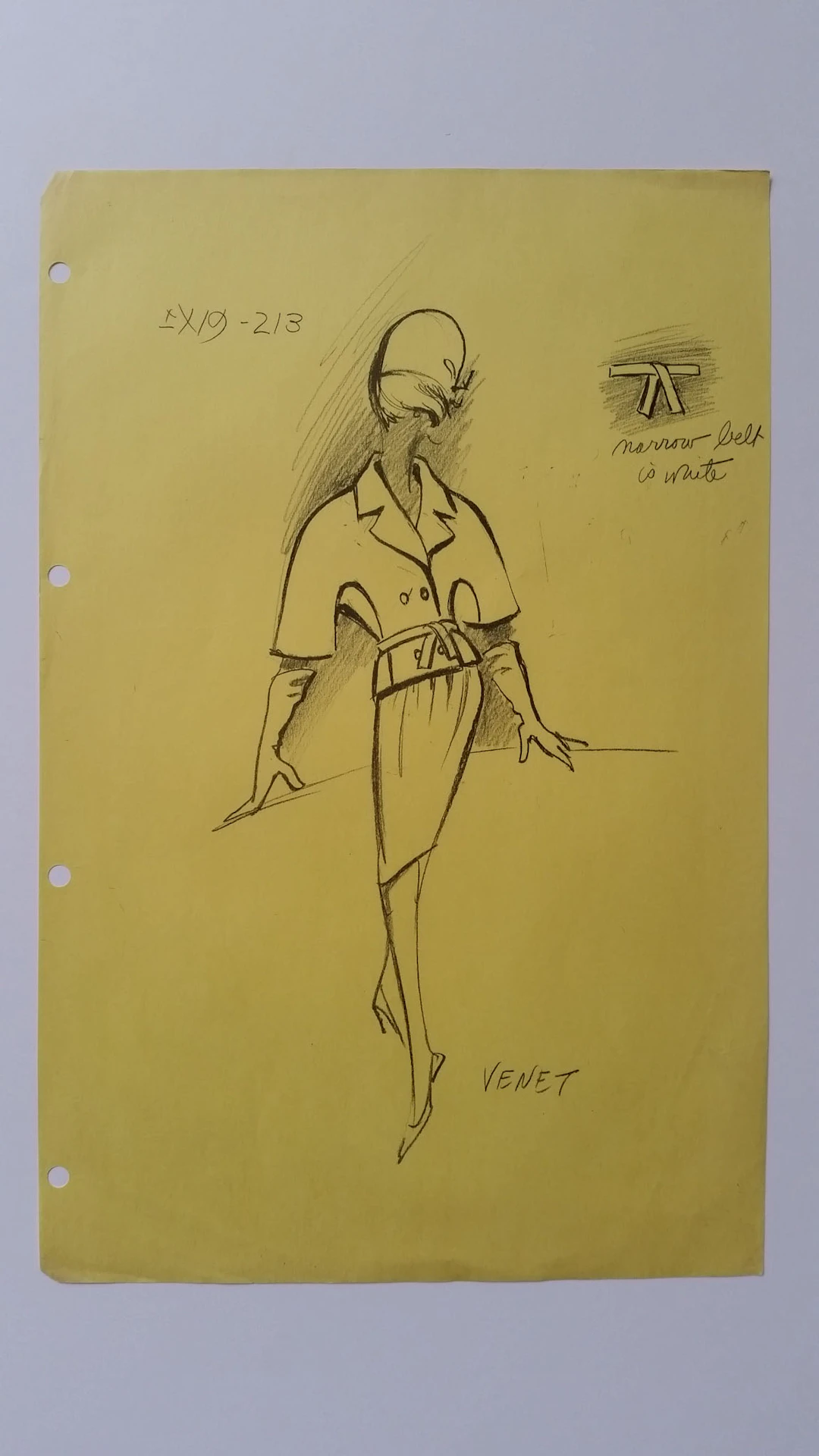 Philippe Venet - Croquis tailleur jupe