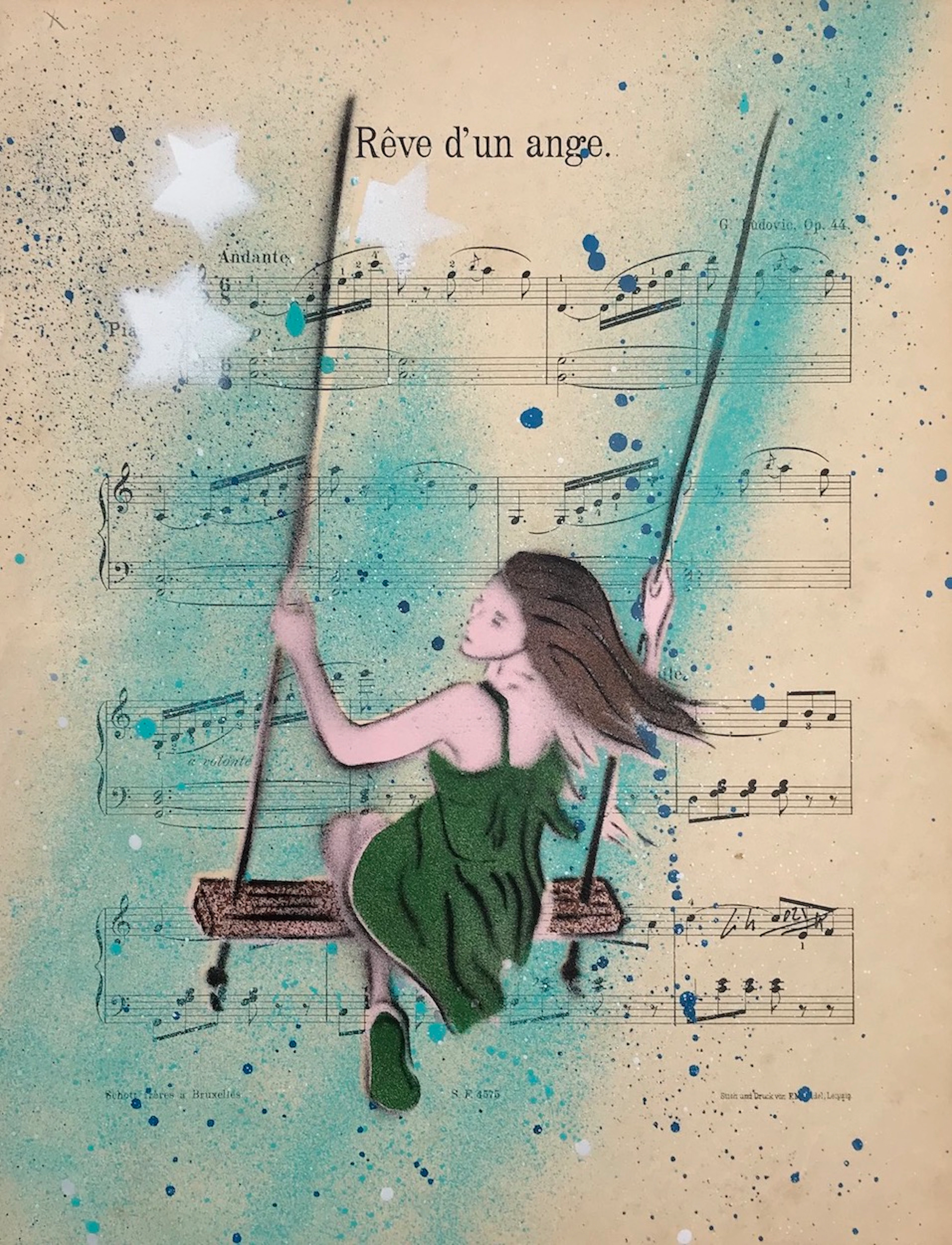 Christophe STOUVENEL - Rêve d’un ange, 2021 - Pochoir