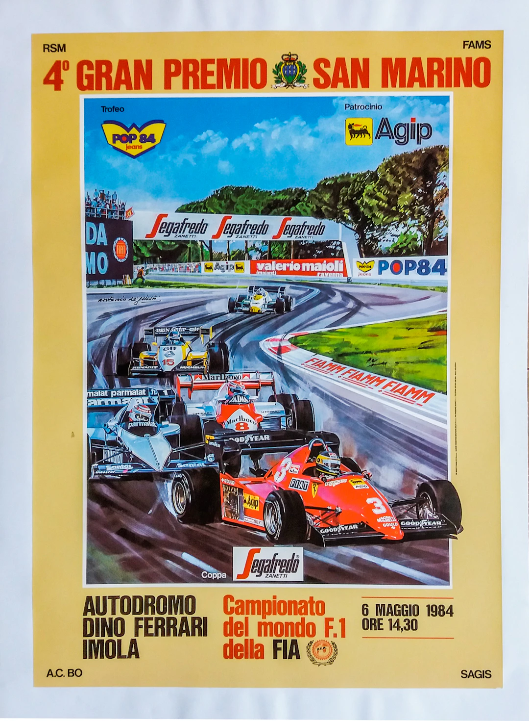 Affiche d’époque "4ème Grand Prix de Saint Marin"
