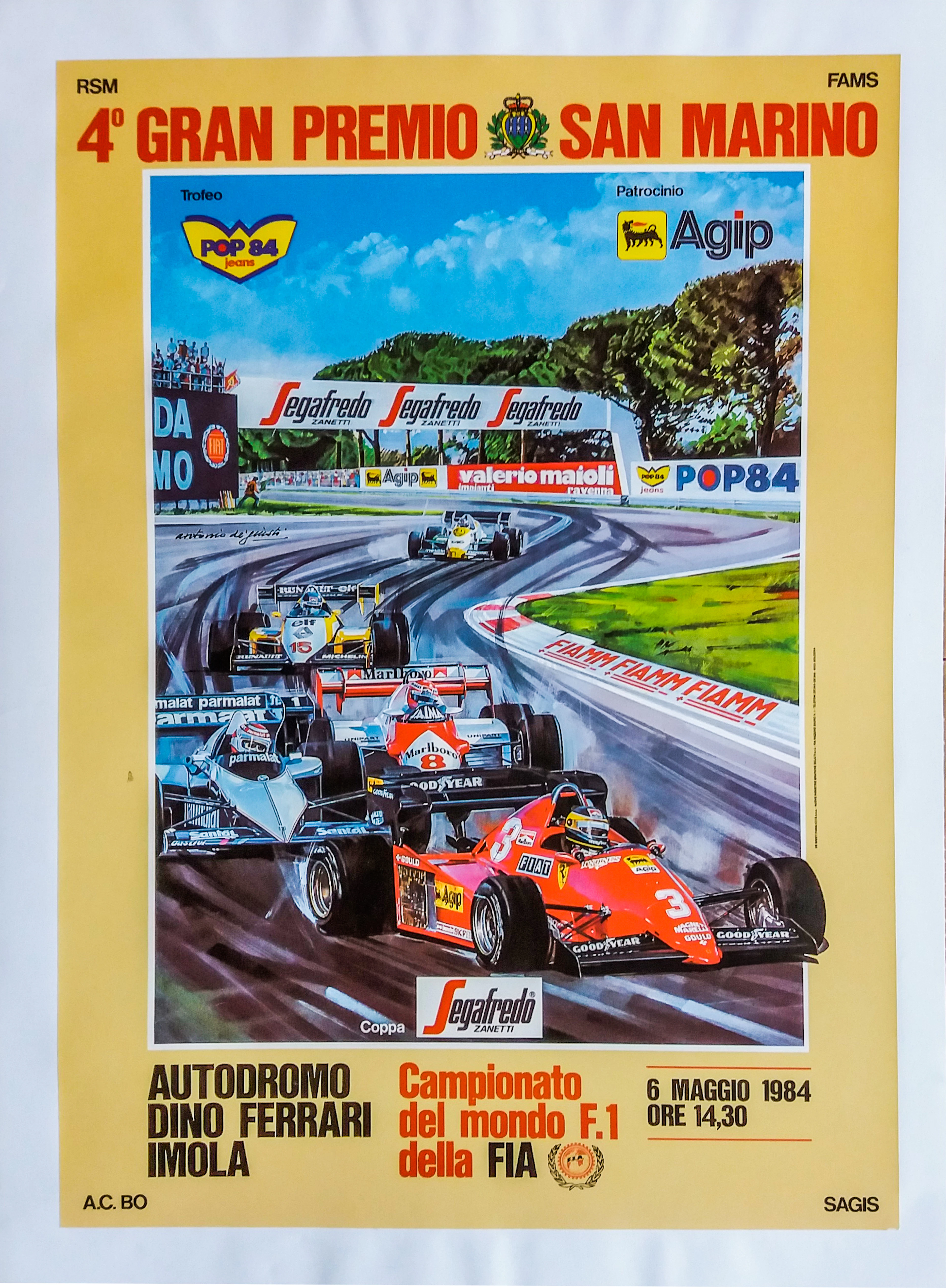 Affiche d’époque "4ème Grand Prix de Saint Marin"