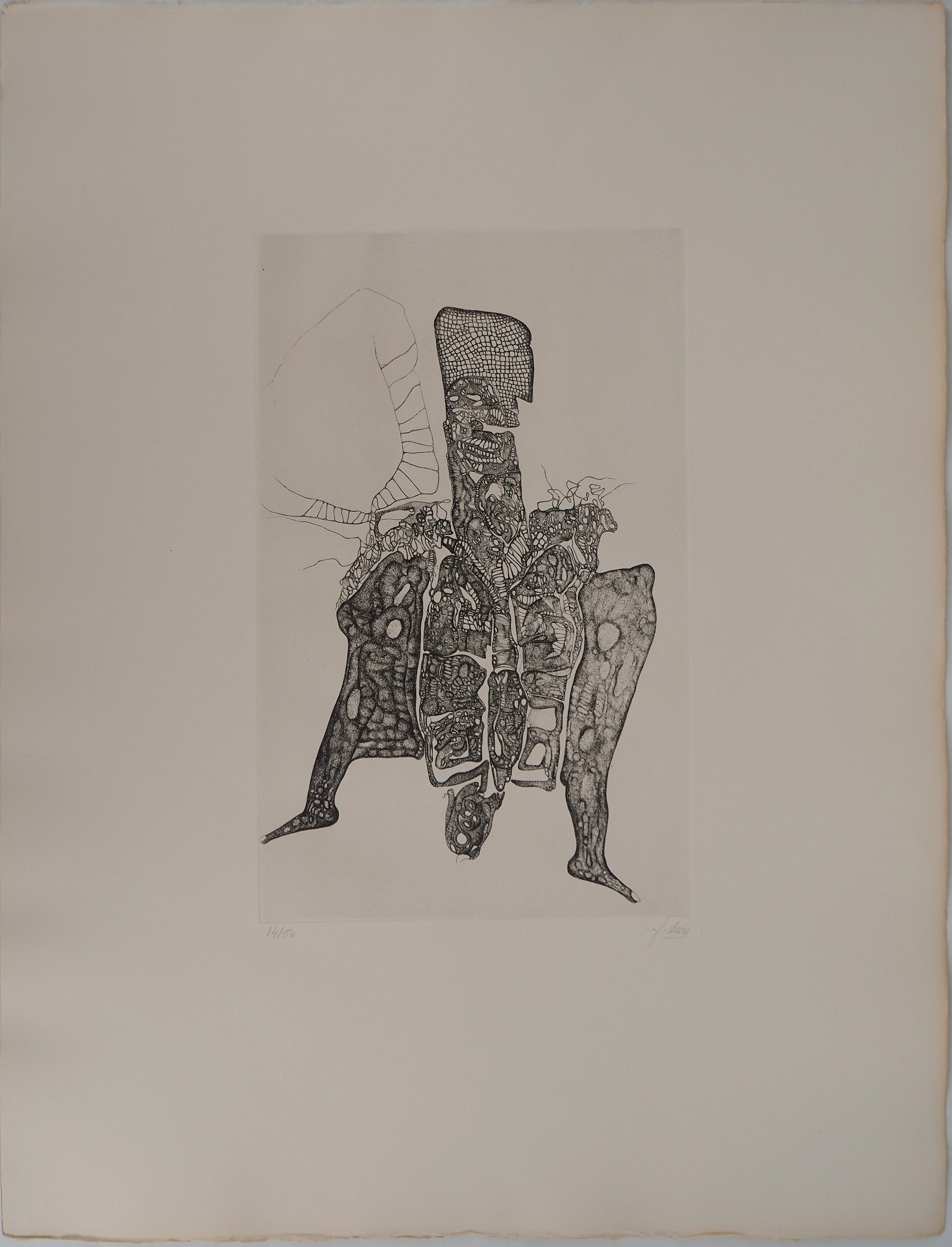 Fred DEUX : Raté, Gravure originale signée