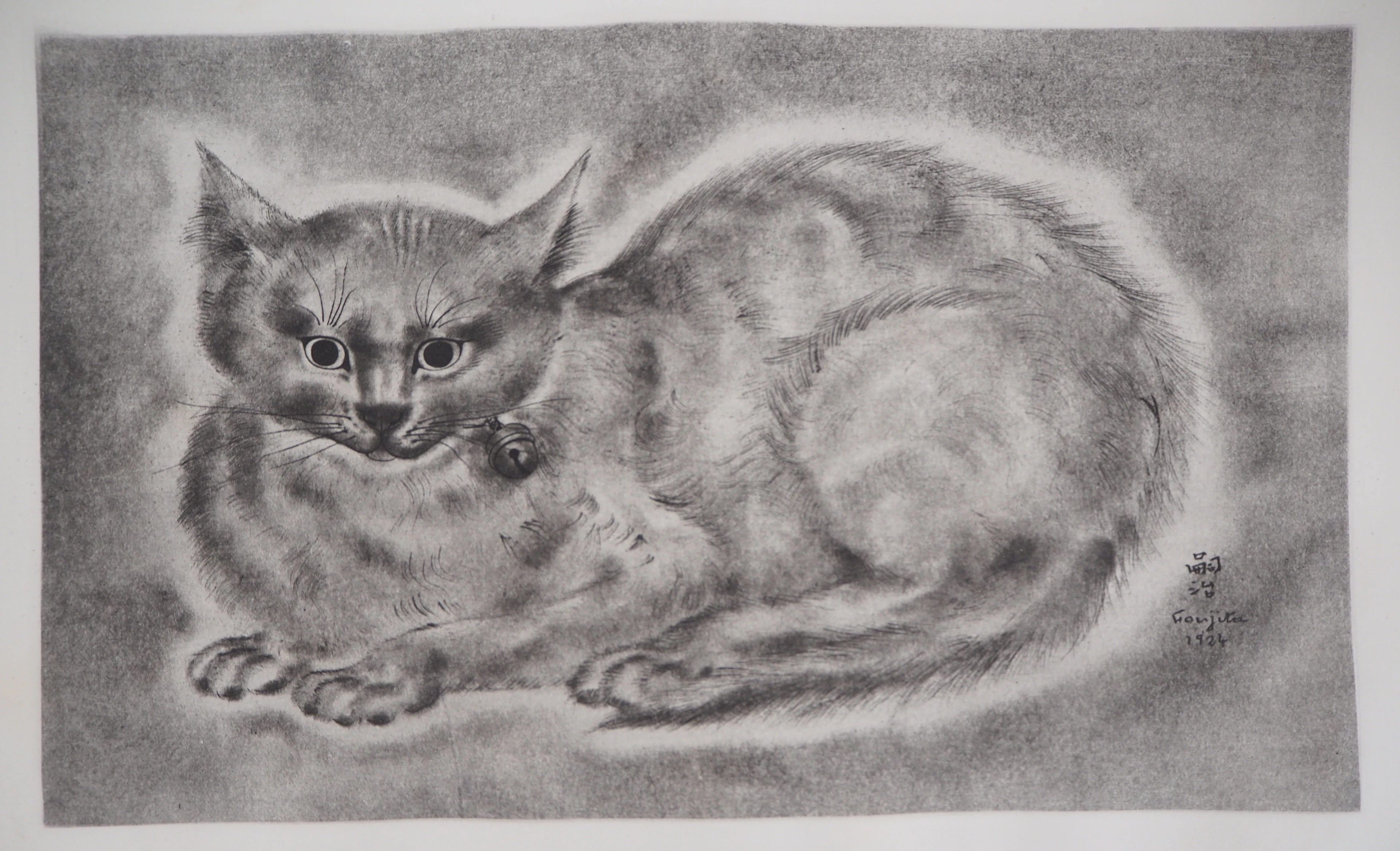 Léonard Tsuguharu FOUJITA : Chat au grelot - Gravure originale, signée
