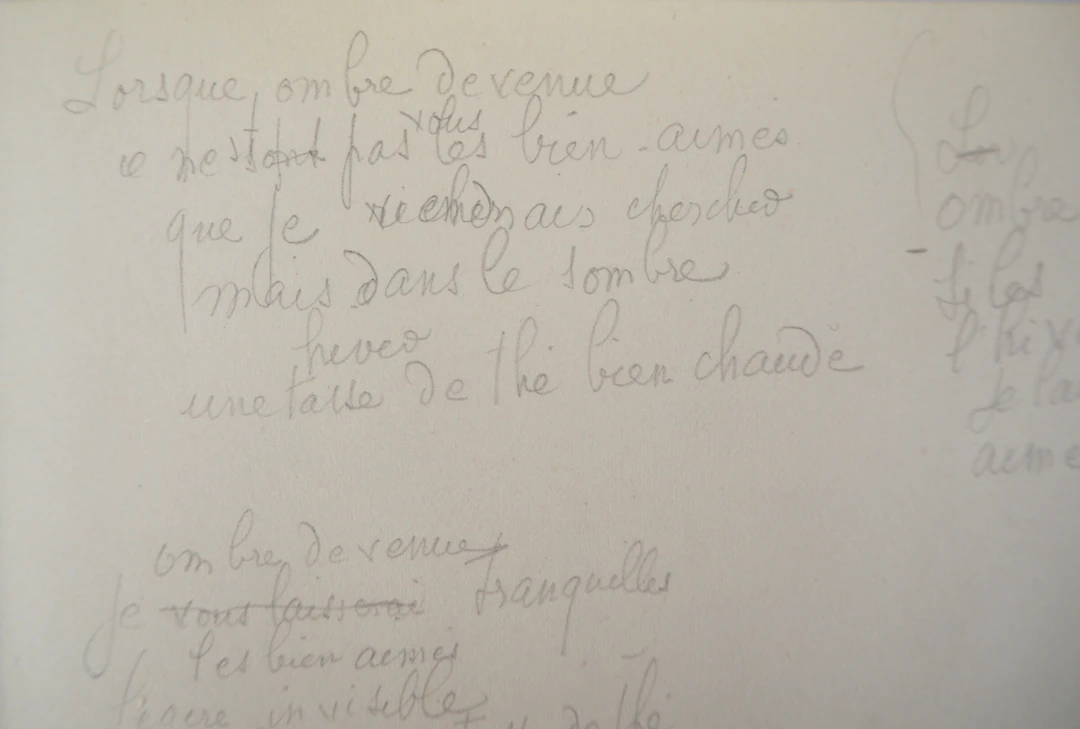 Marie LAURENCIN : Poème, Dessin original signé