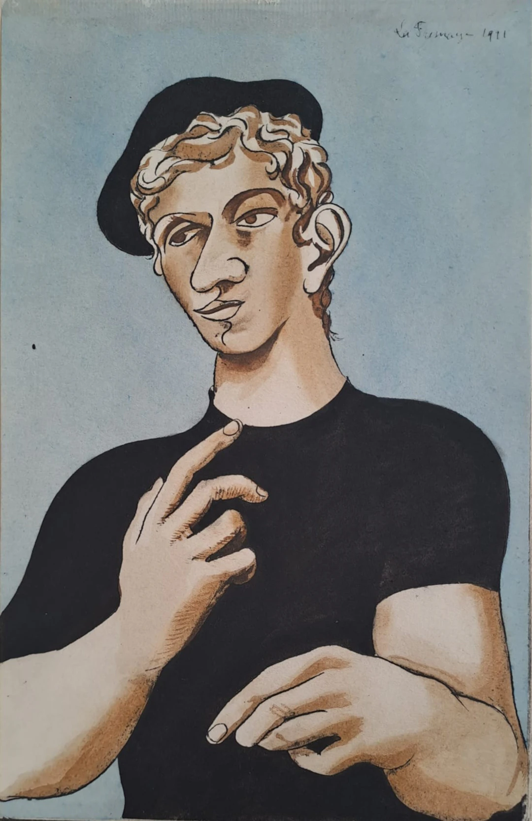 Roger de la FRESNAYE (d’après) - Jeune homme au béret, 1927 - Lithographie