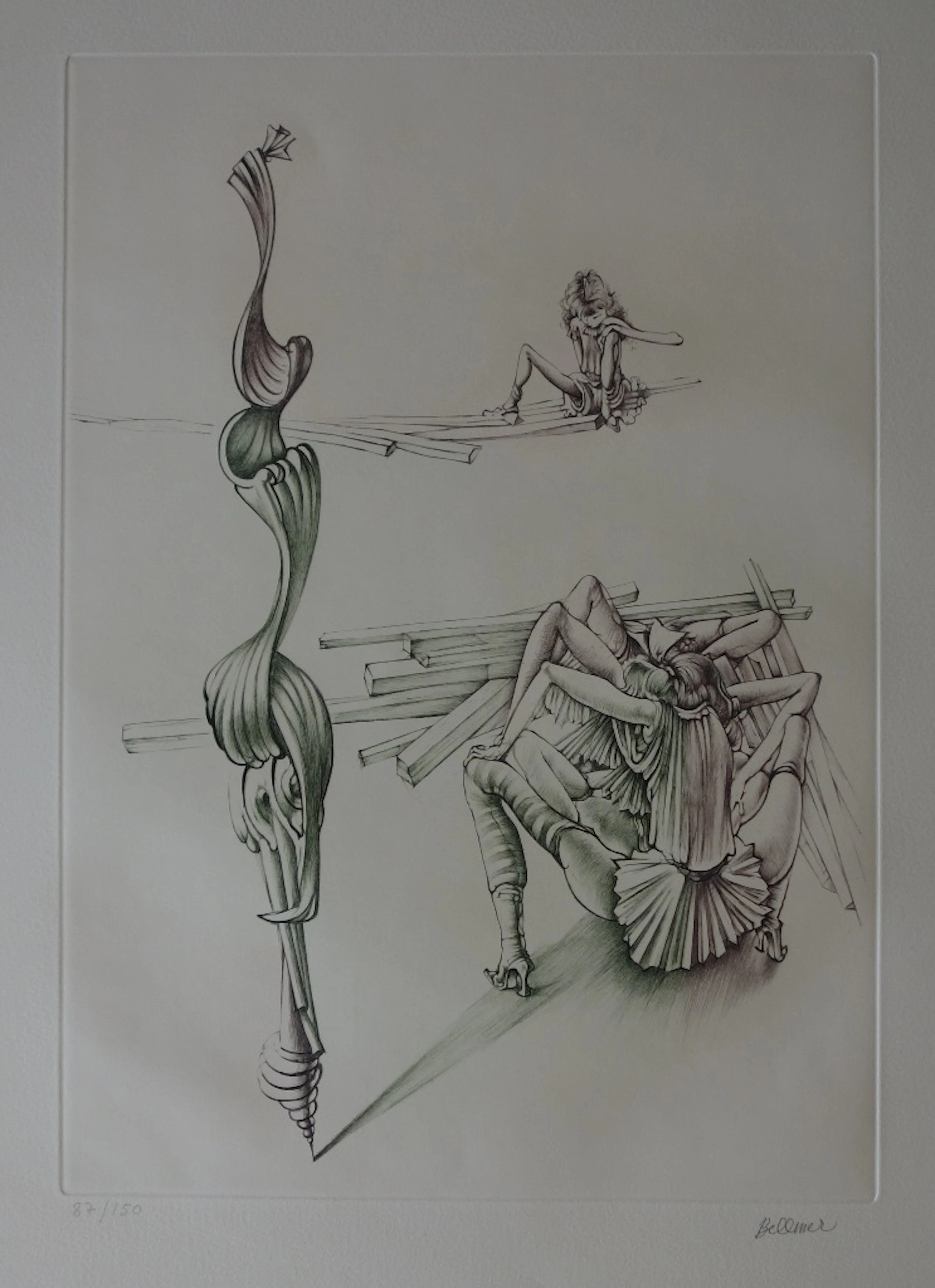Hans BELLMER : Femme sur les planches - Gravure originale, Signée