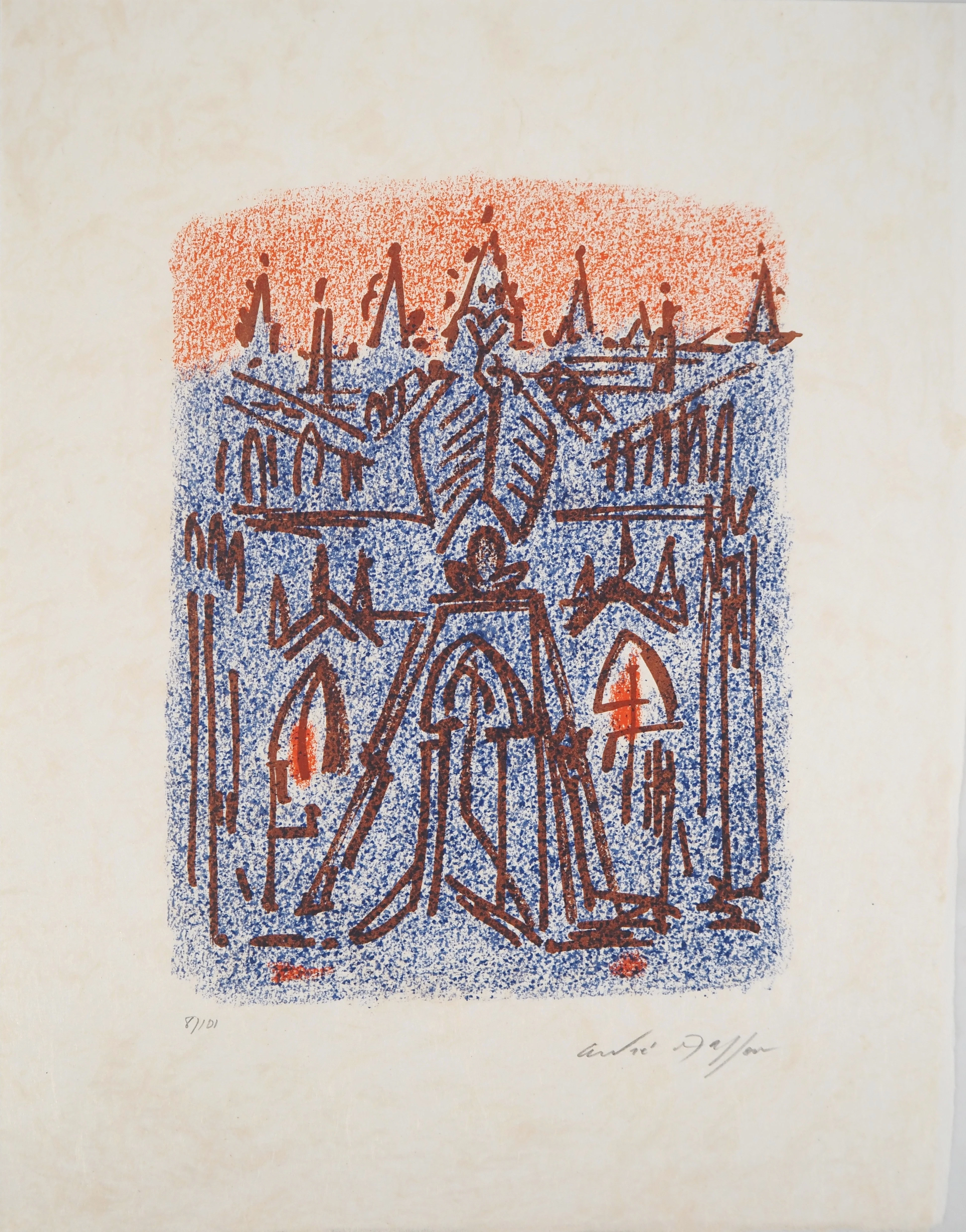André MASSON : Promenade de nuit - Lithographie originale signée