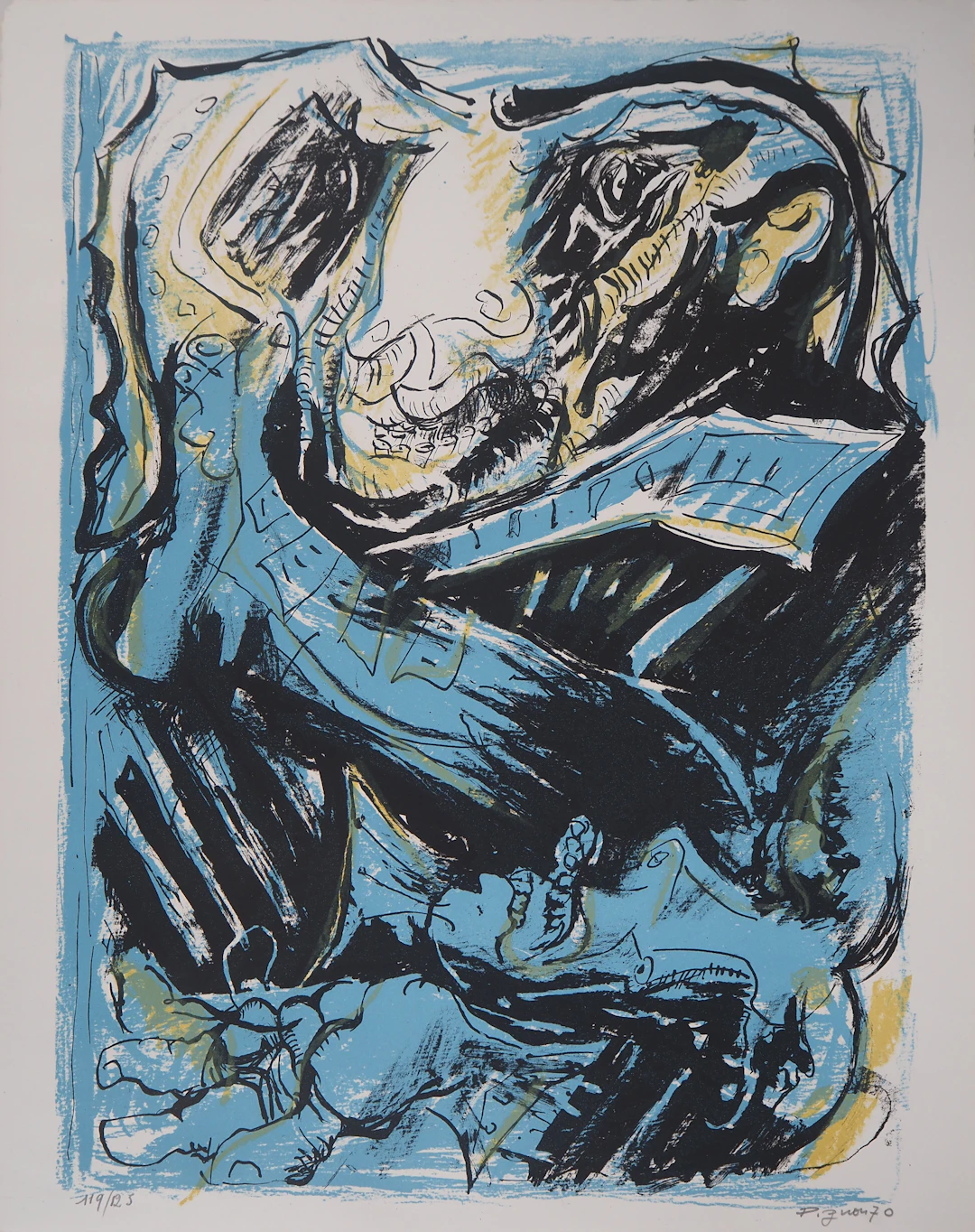 Edouard PIGNON - Amoureux : Sérénade à la Guitare - Lithographie originale