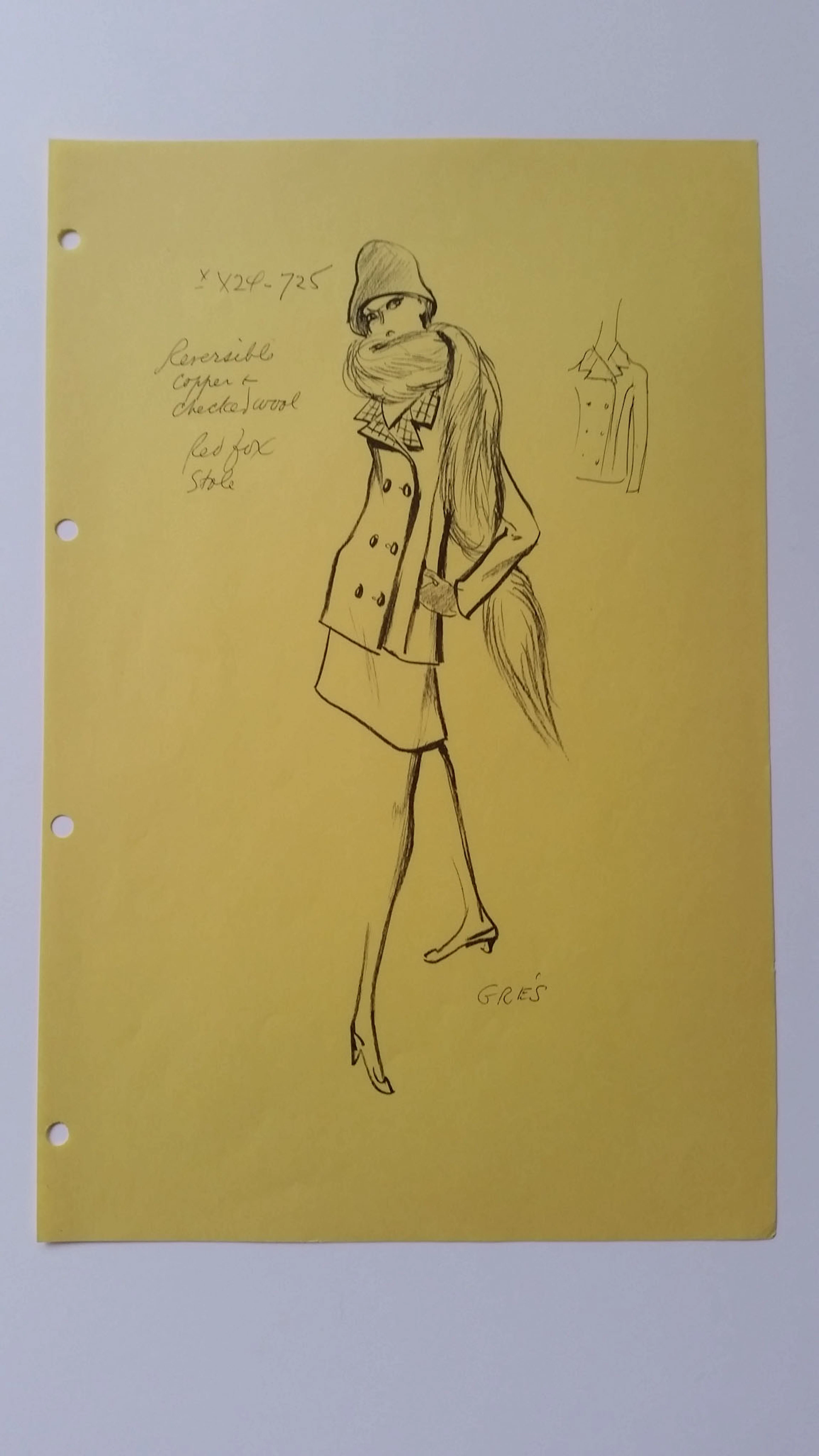 Madame Grès - Croquis tailleur jupe