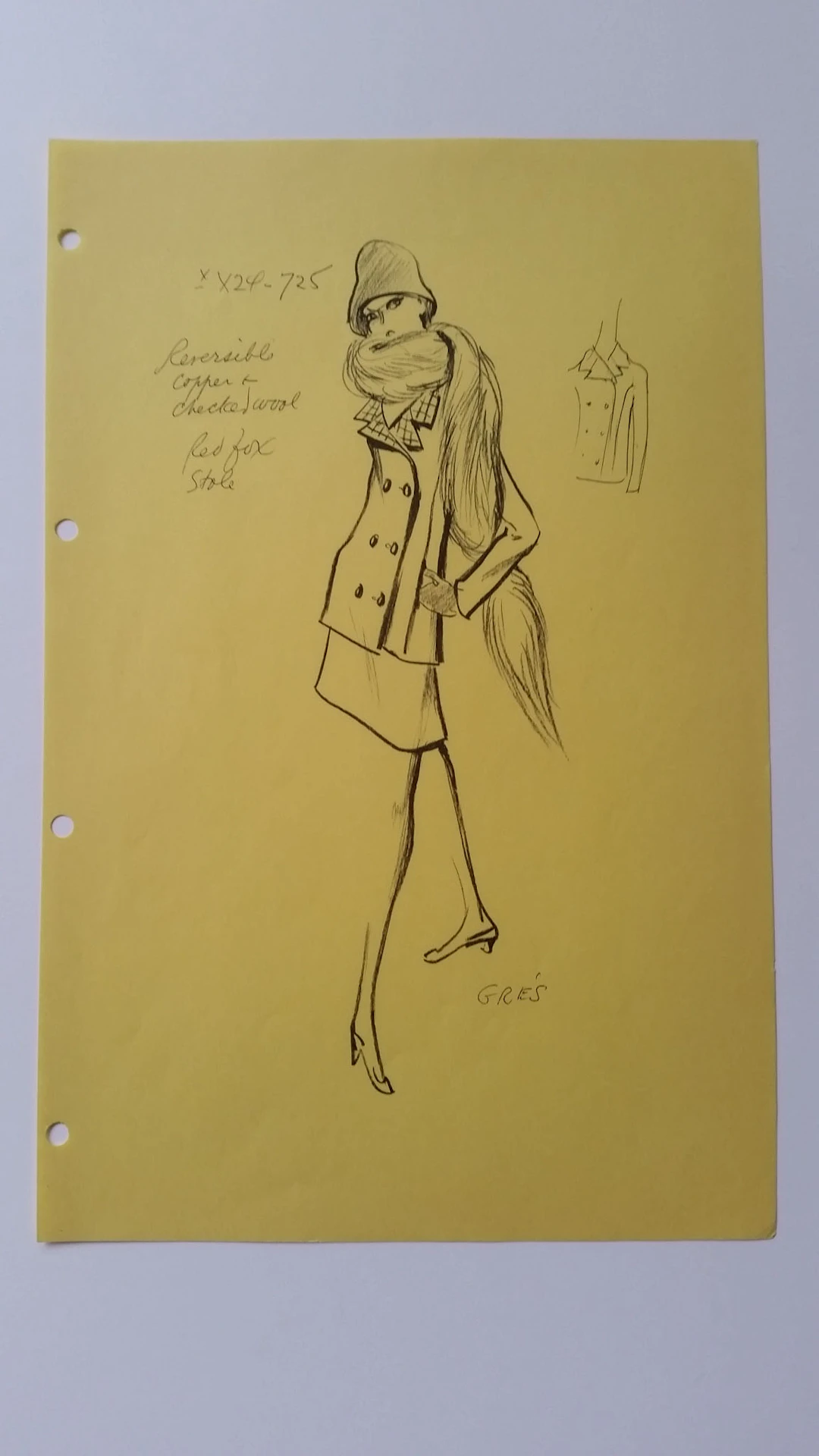 Madame Grès - Croquis tailleur jupe