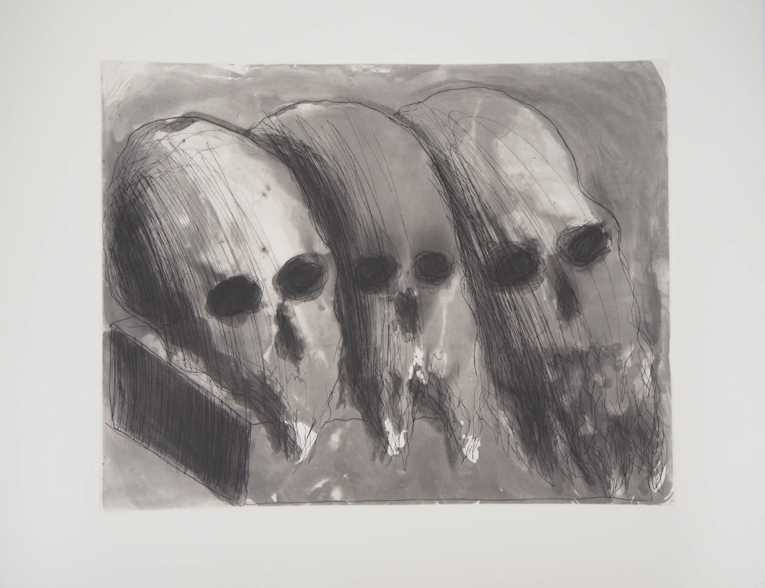 Miquel BARCELO - Vanité au trois crânes, 2005 - Gravure originale