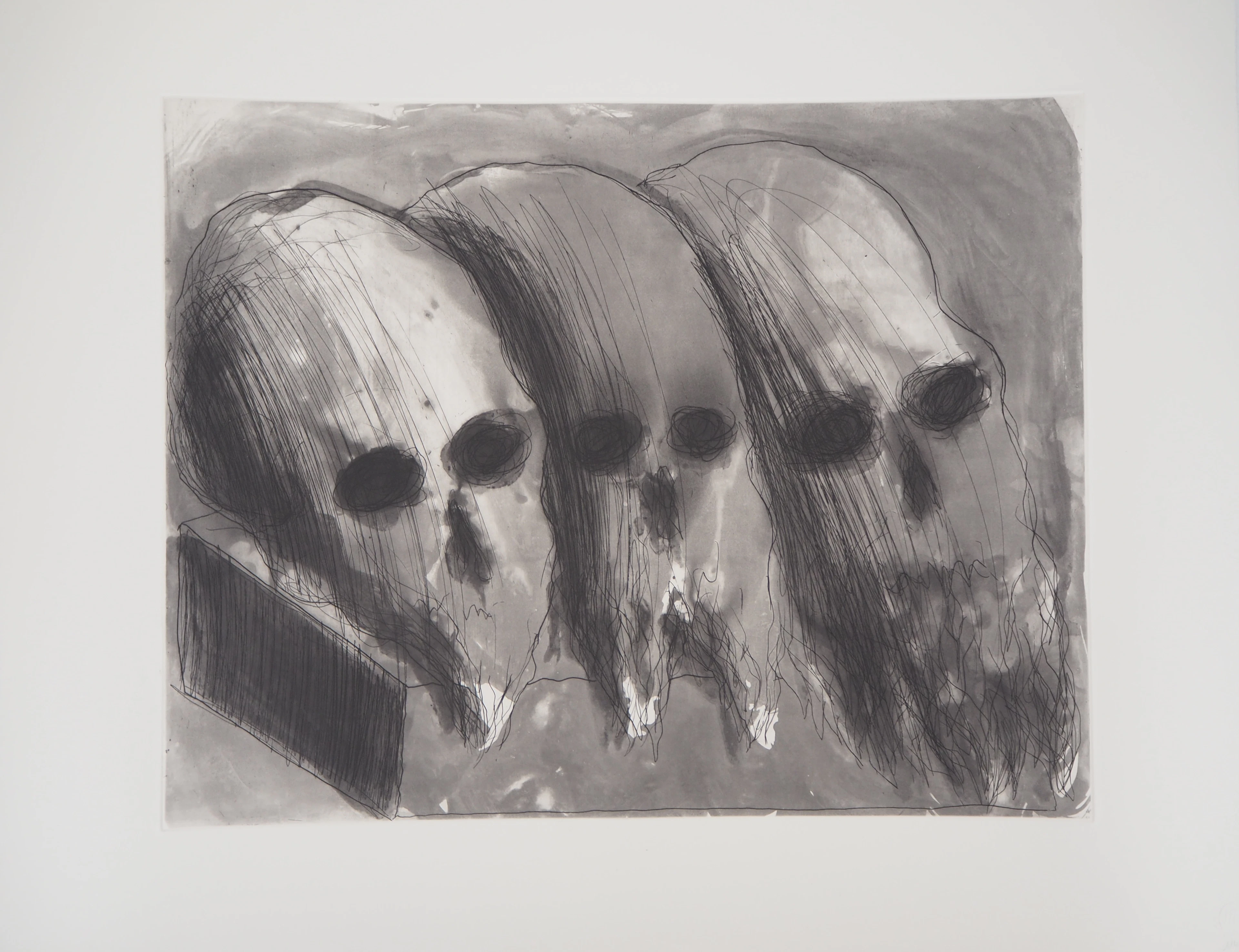 Miquel BARCELO - Vanité au trois crânes, 2005 - Gravure originale