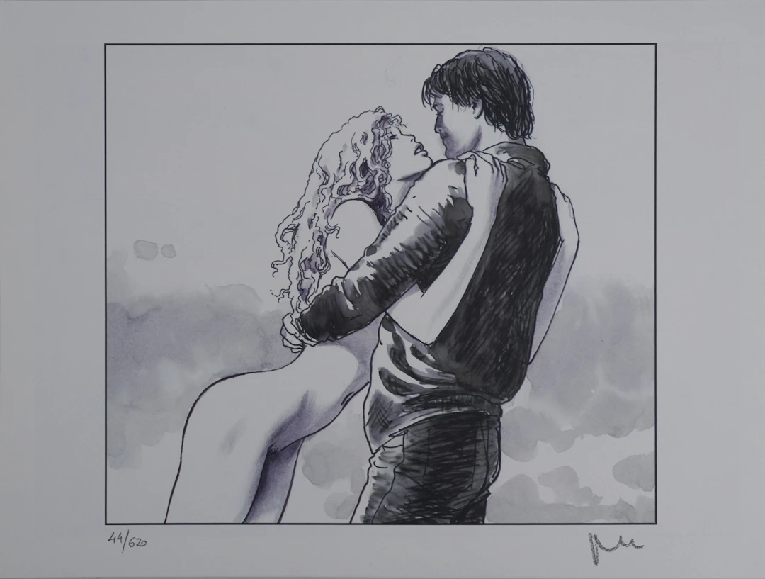 Milo MANARA : L’amour naissant, Lithographie originale signée