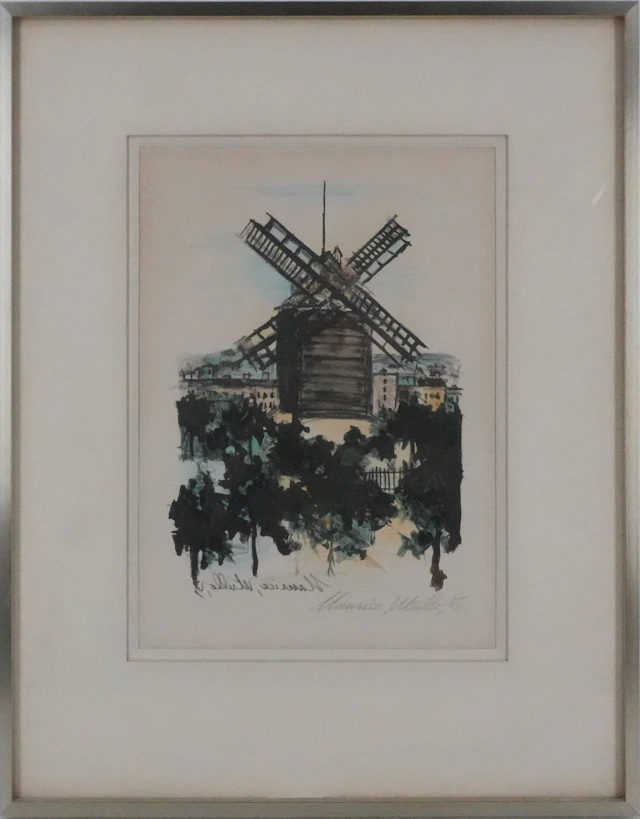 Maurice UTRILLO - Le moulin de la Galette, lithographie originale signée