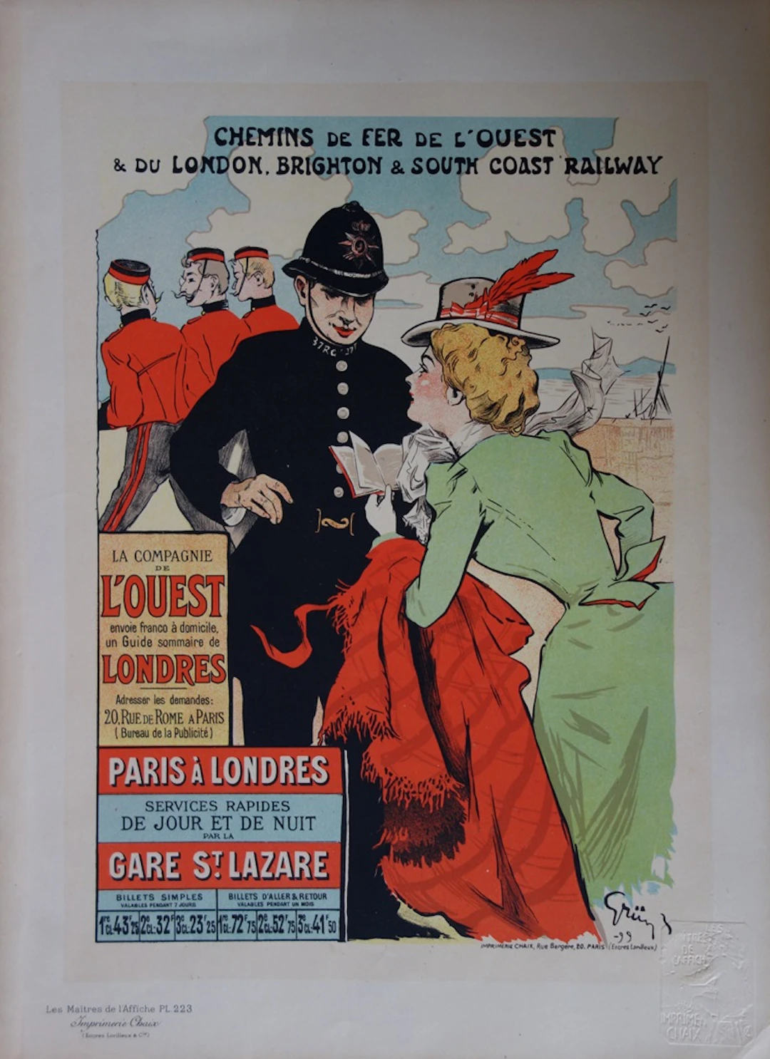 Les Maîtres de l’Affiche - Chemin de fer de L’Ouest - Lithographie originale