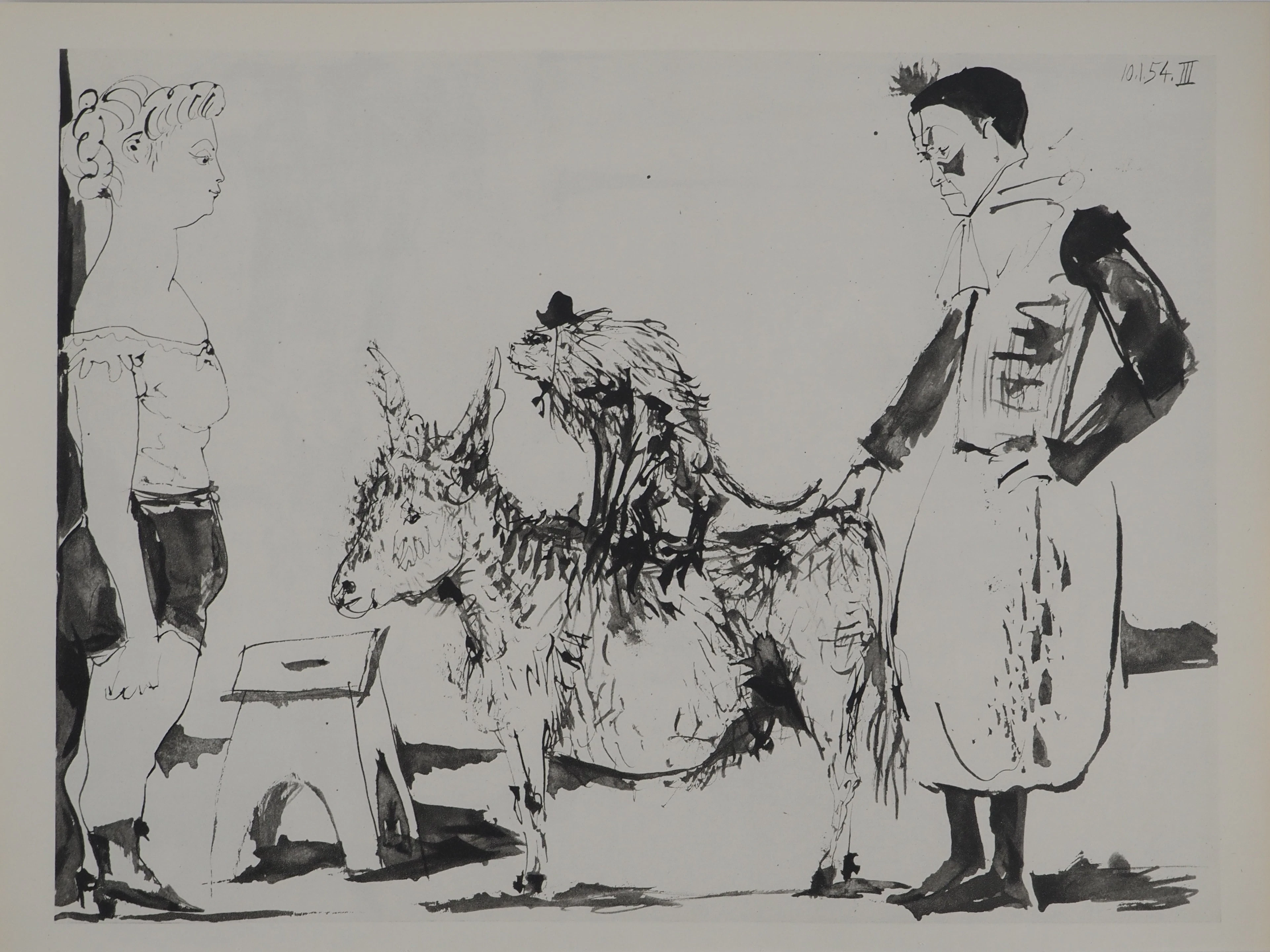 Pablo PICASSO : Comédie Humaine, Le cirque des animaux, Héliogravure