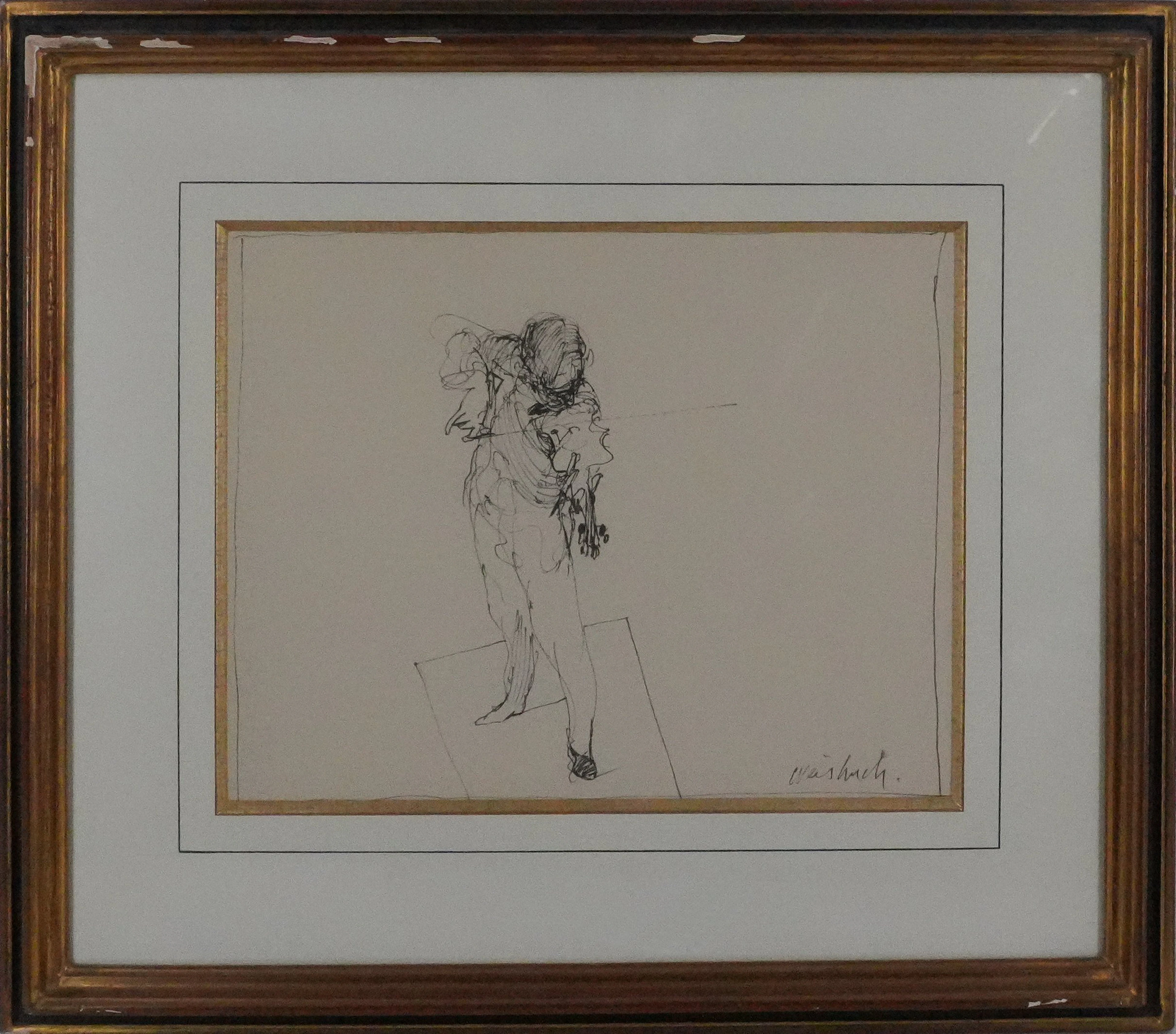 Claude WEISBUCH - Le violoniste, dessin original signé
