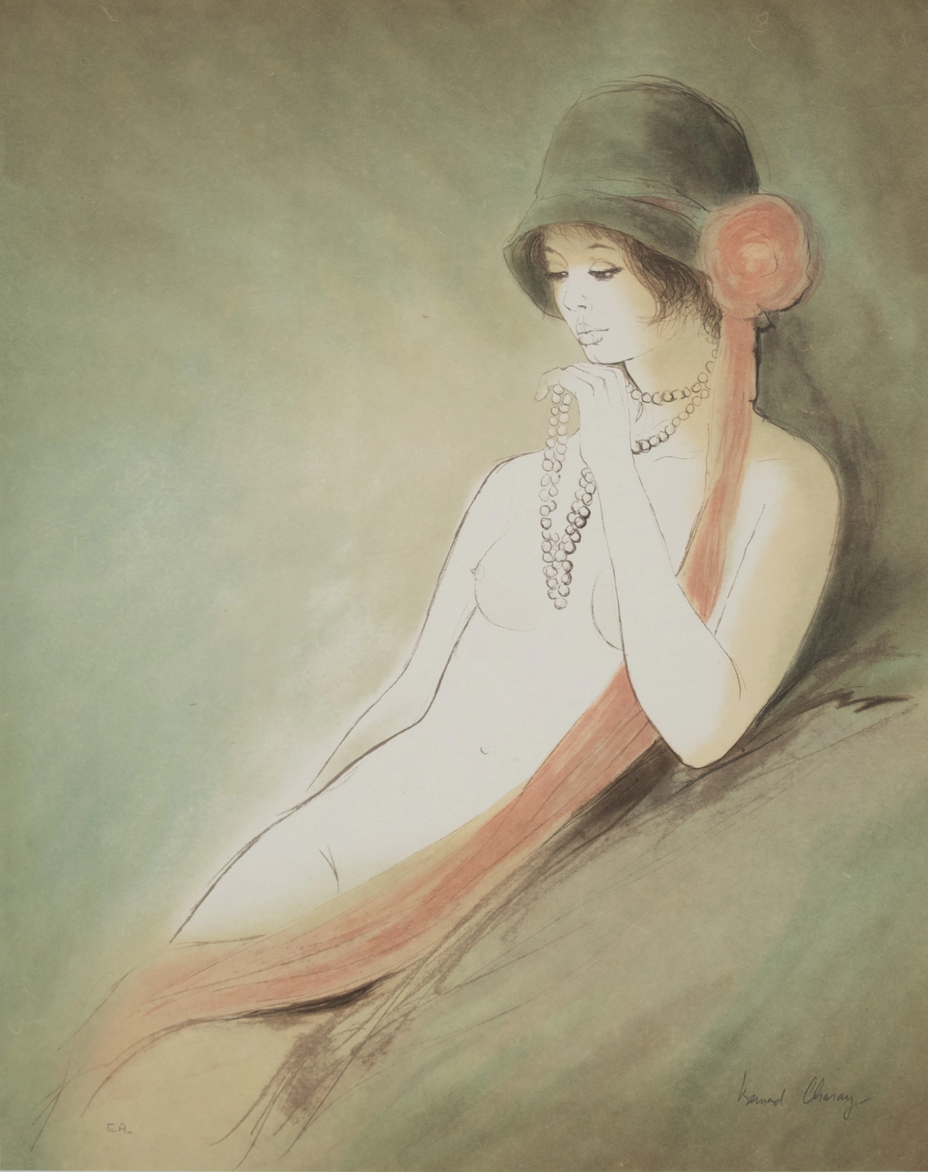 Bernard CHAROY : Portrait de Charlotte - Lithographie originale signée