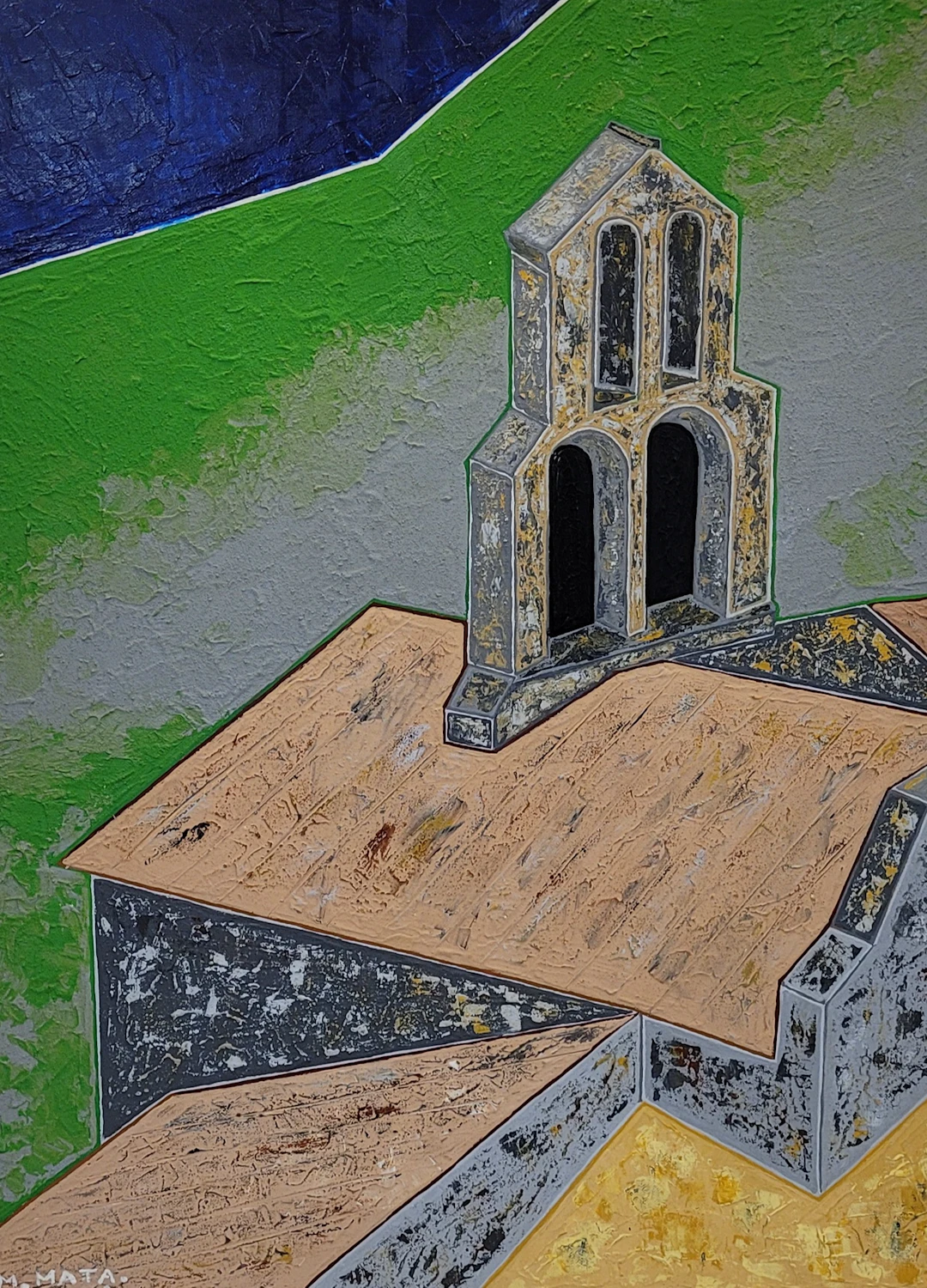 Maurice MATA - Roche Colombe Ardèche, 1972 - Acrylique signée