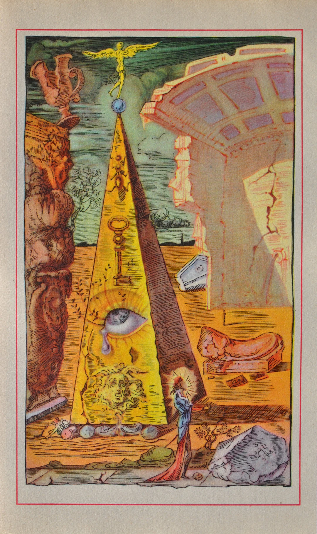 Salvador DALI : L’oeil de Dieu, Estampe signée, 1948