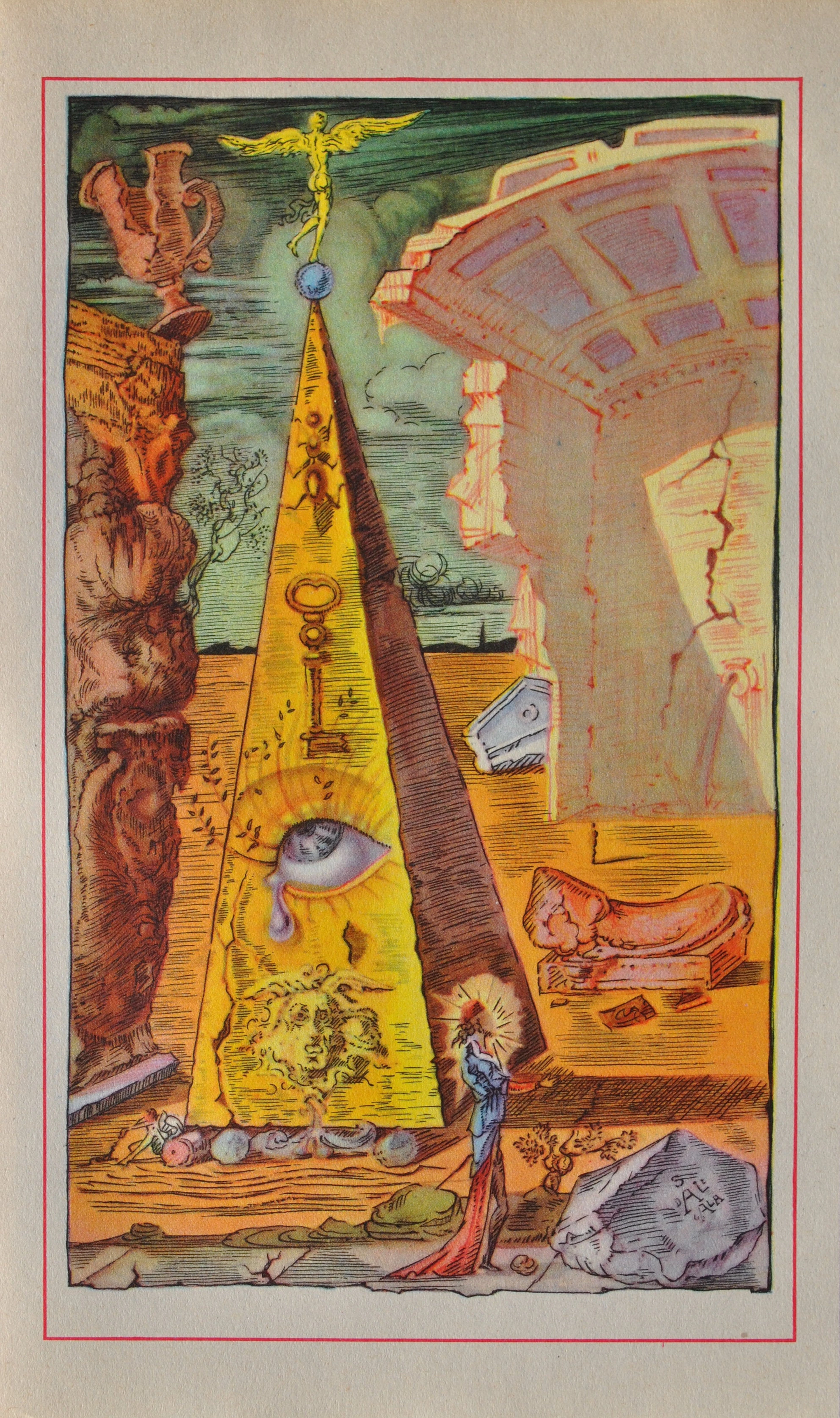 Salvador DALI : L’oeil de Dieu, Estampe signée, 1948