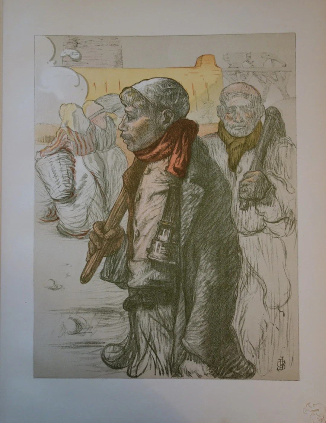 J.G. BESSON - Au pays noir, 1897, Lithographie originale signée