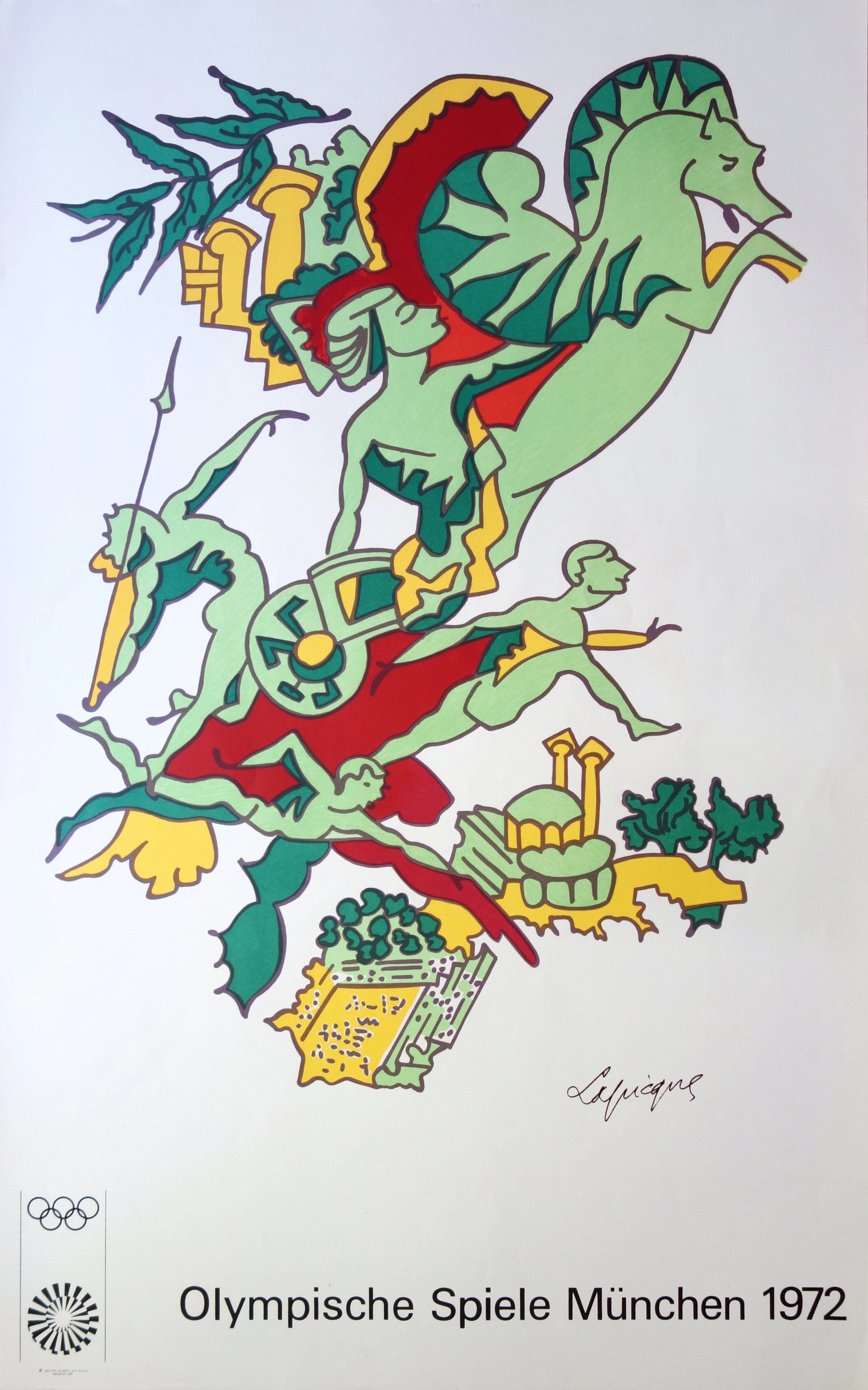 Charles LAPICQUE - Plus vite, plus haut, plus fort, 1972 - Lithographie signée