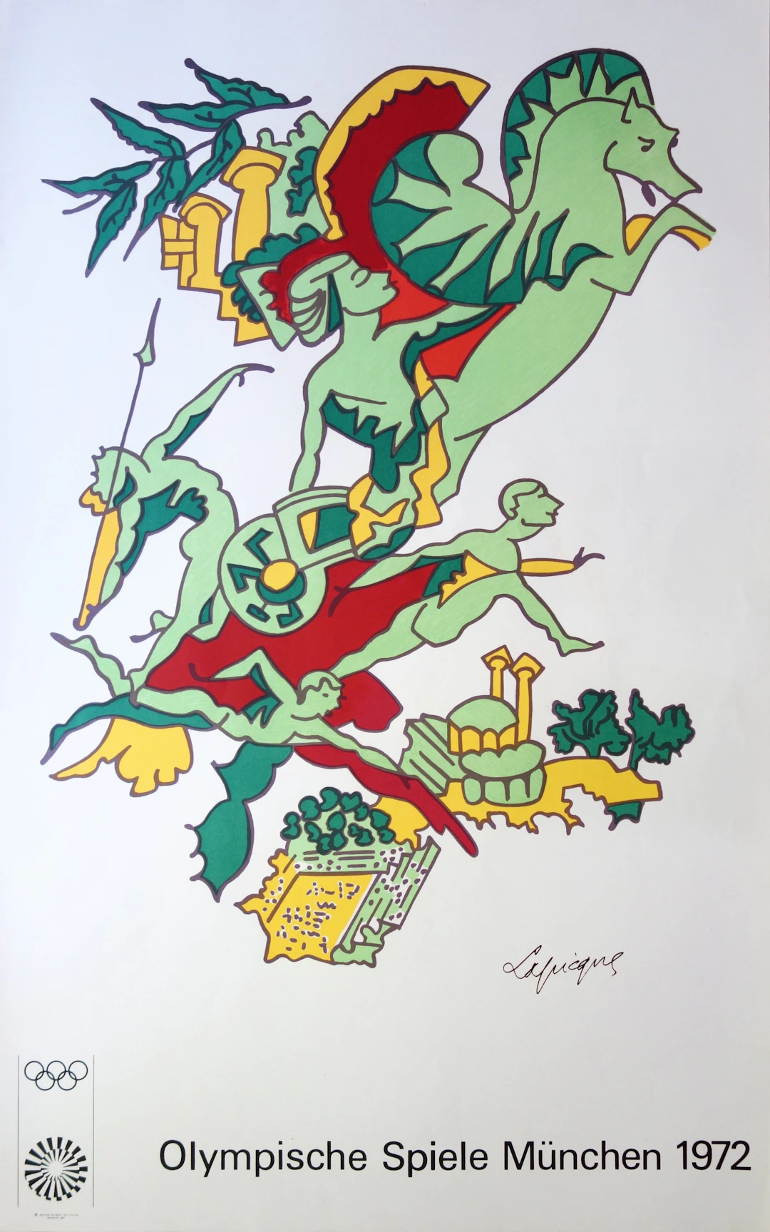 Charles LAPICQUE - Plus vite, plus haut, plus fort, 1972 - Lithographie signée