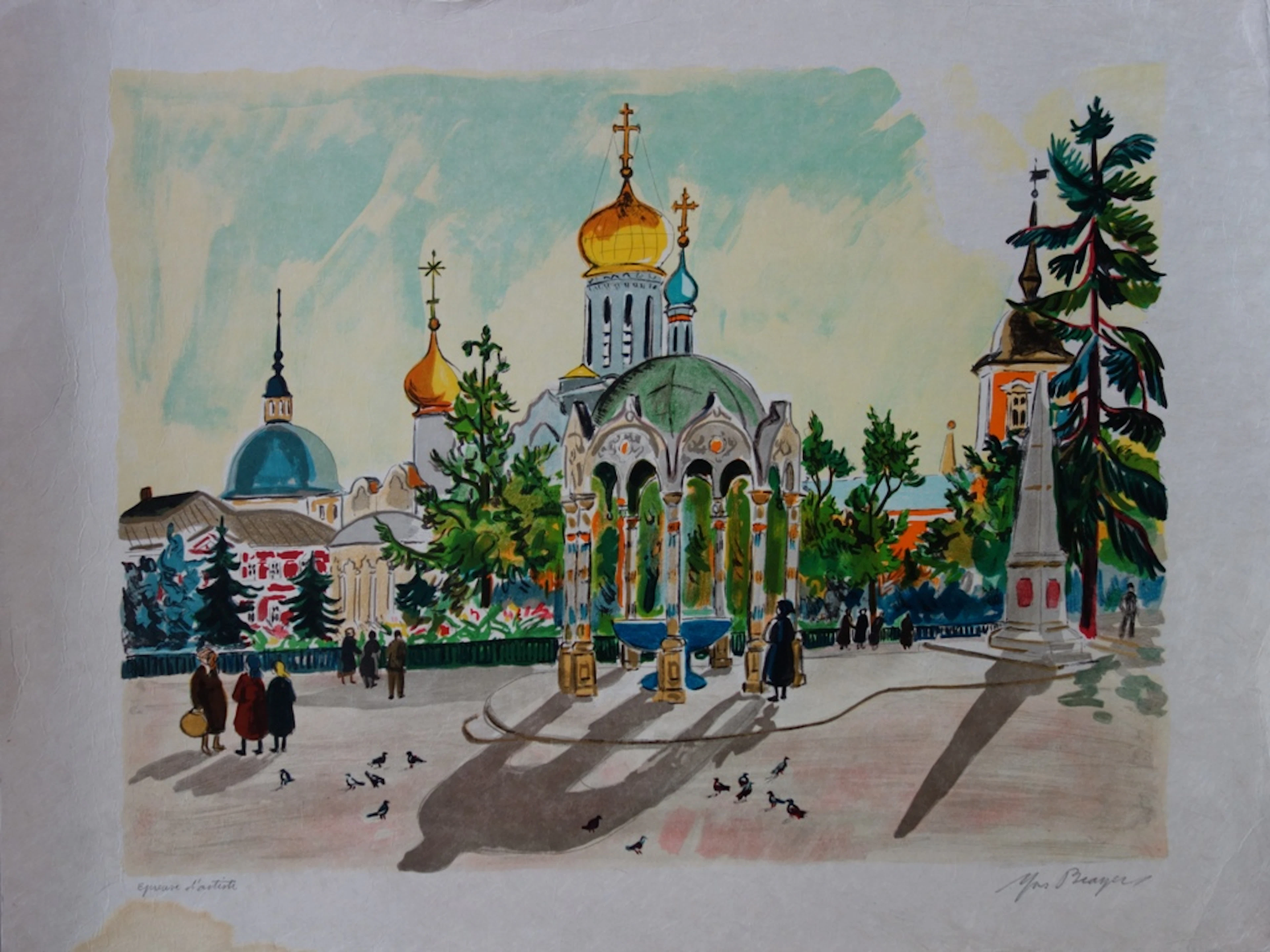 Yves BRAYER : Lumière de Moscou, Lithographie originale signée