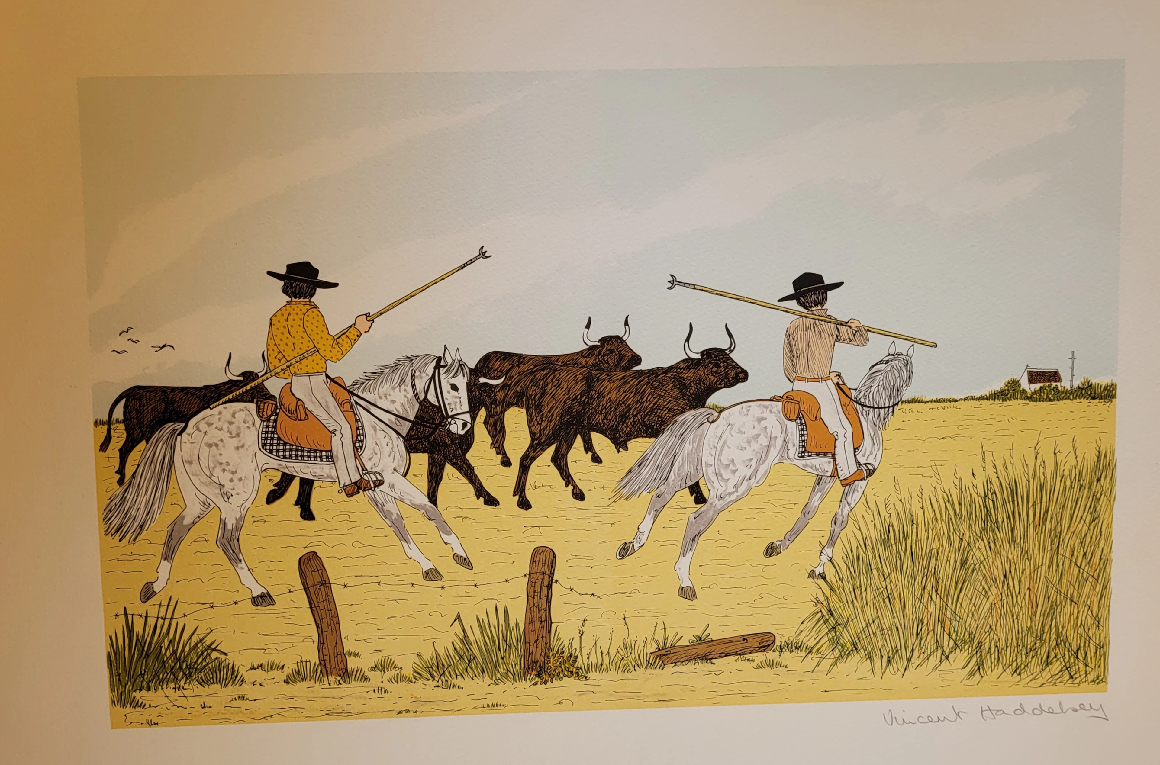 Vincent HADDELSEY - Les Picadors, 1980 - Lithographie originale signée
