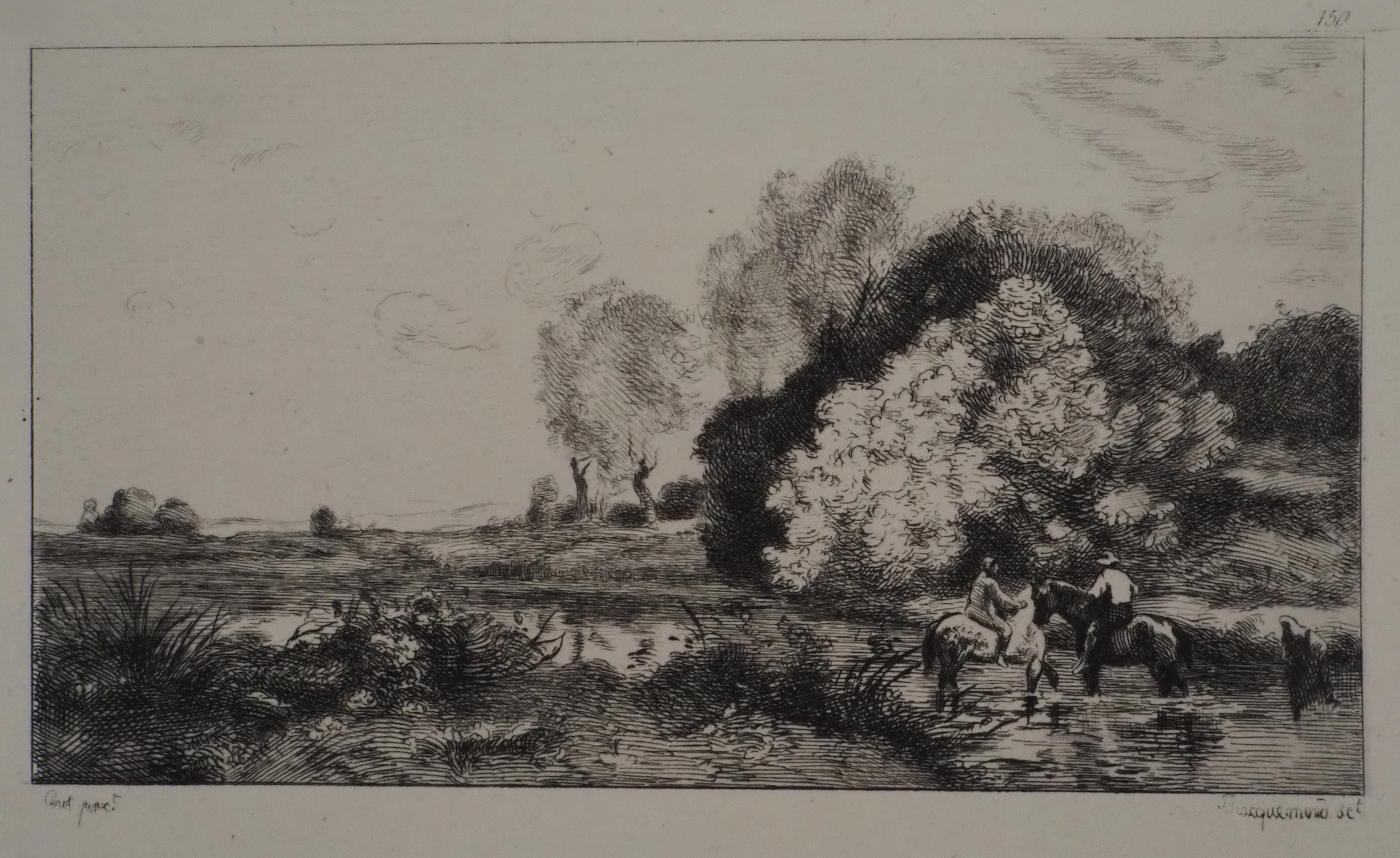 JB Camille COROT (d’après) - Cavaliers, 1973 - Gravure, Signée #Durand Ruel