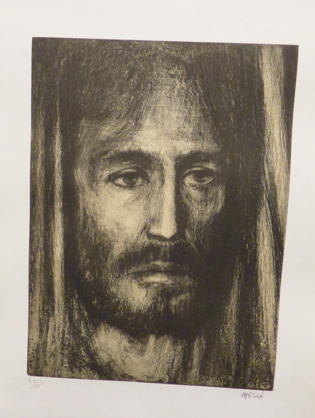 Pierre LAFFILLÉ - Jésus Christ, 1992 - Lithographie originale signée au crayon