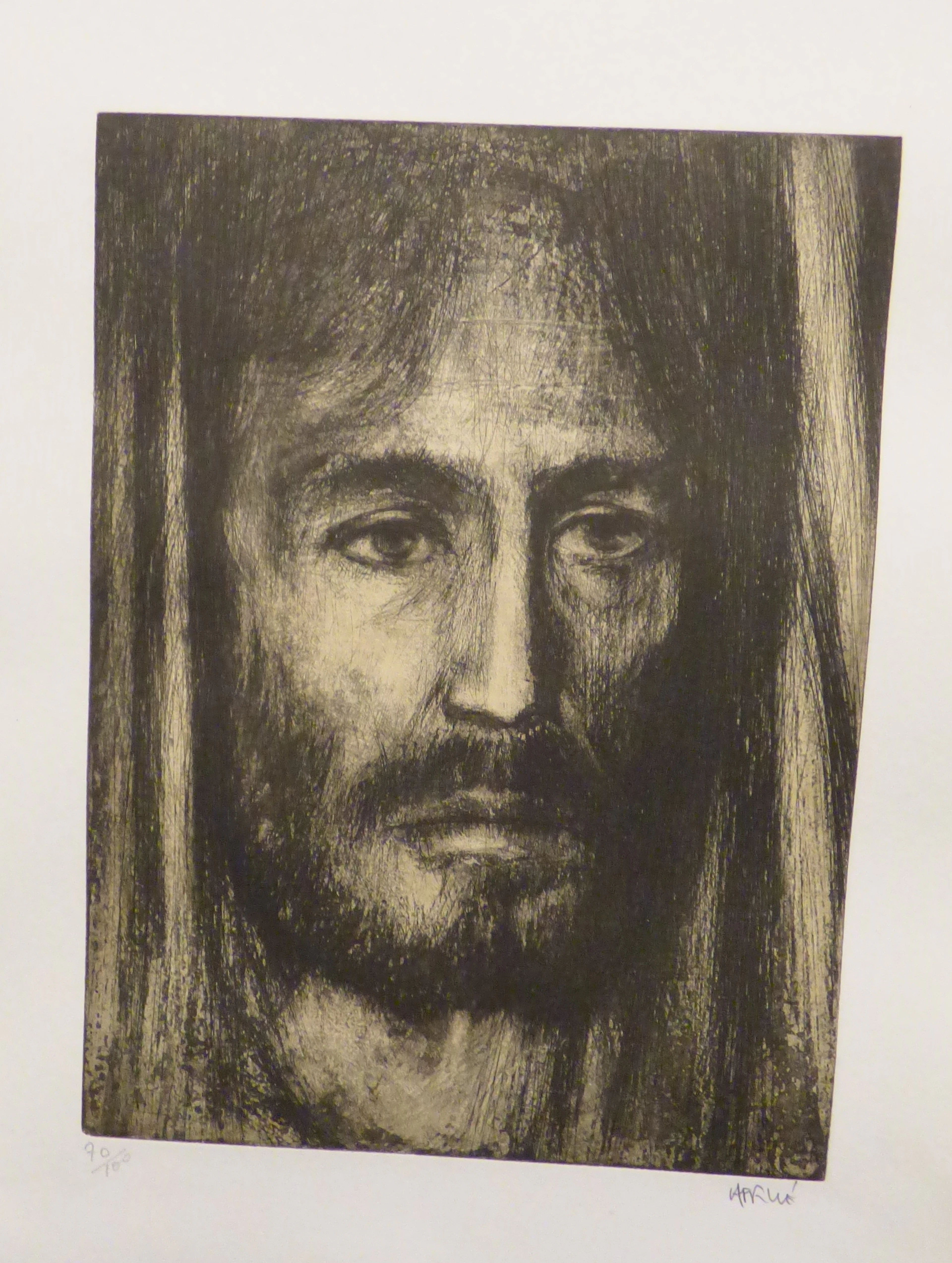 Pierre LAFFILLÉ - Jésus Christ, 1992 - Lithographie originale signée au crayon