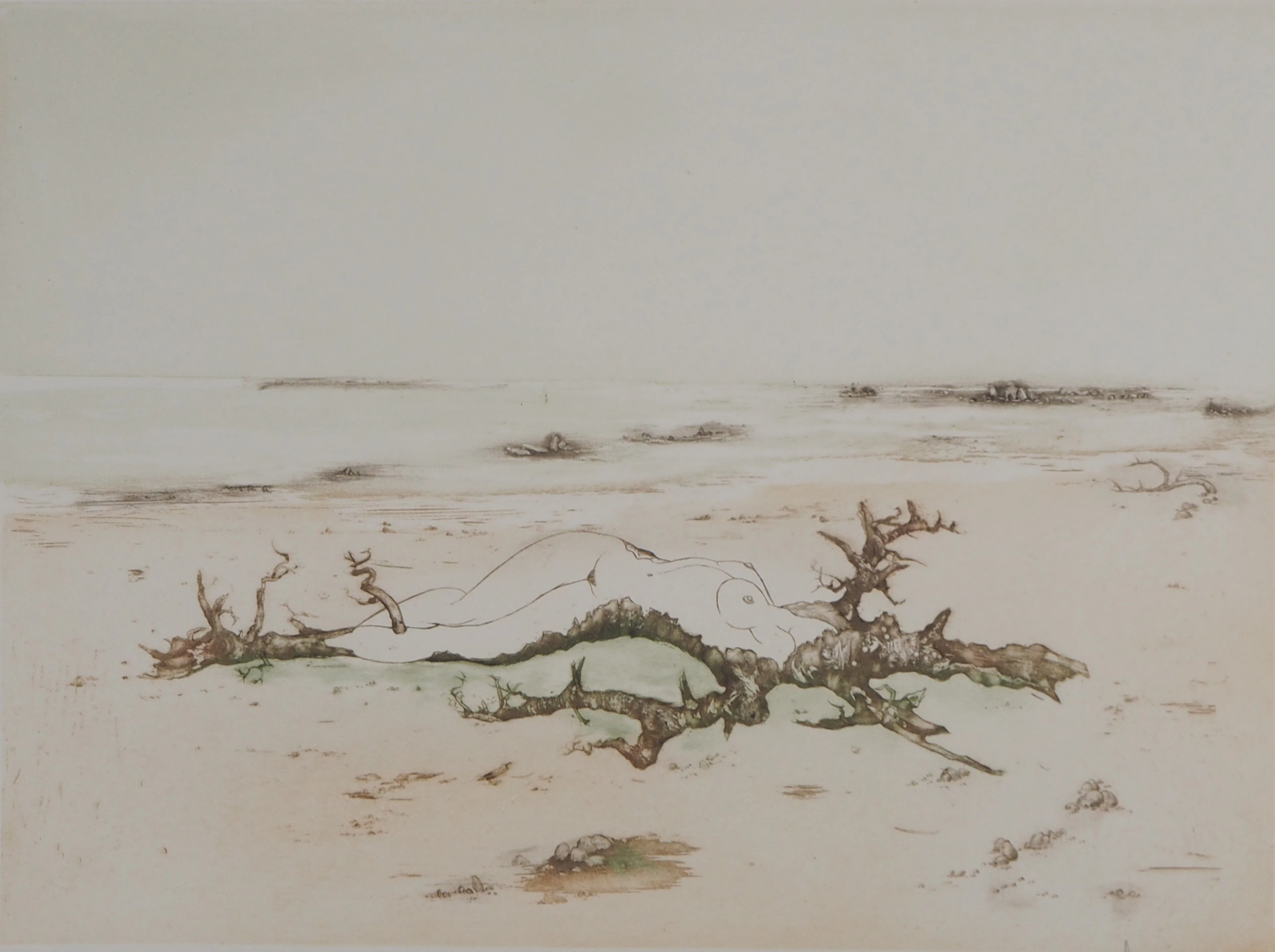 Bernard LOUEDIN - Nu des grèves, 1979 - Gravure Originale Signée