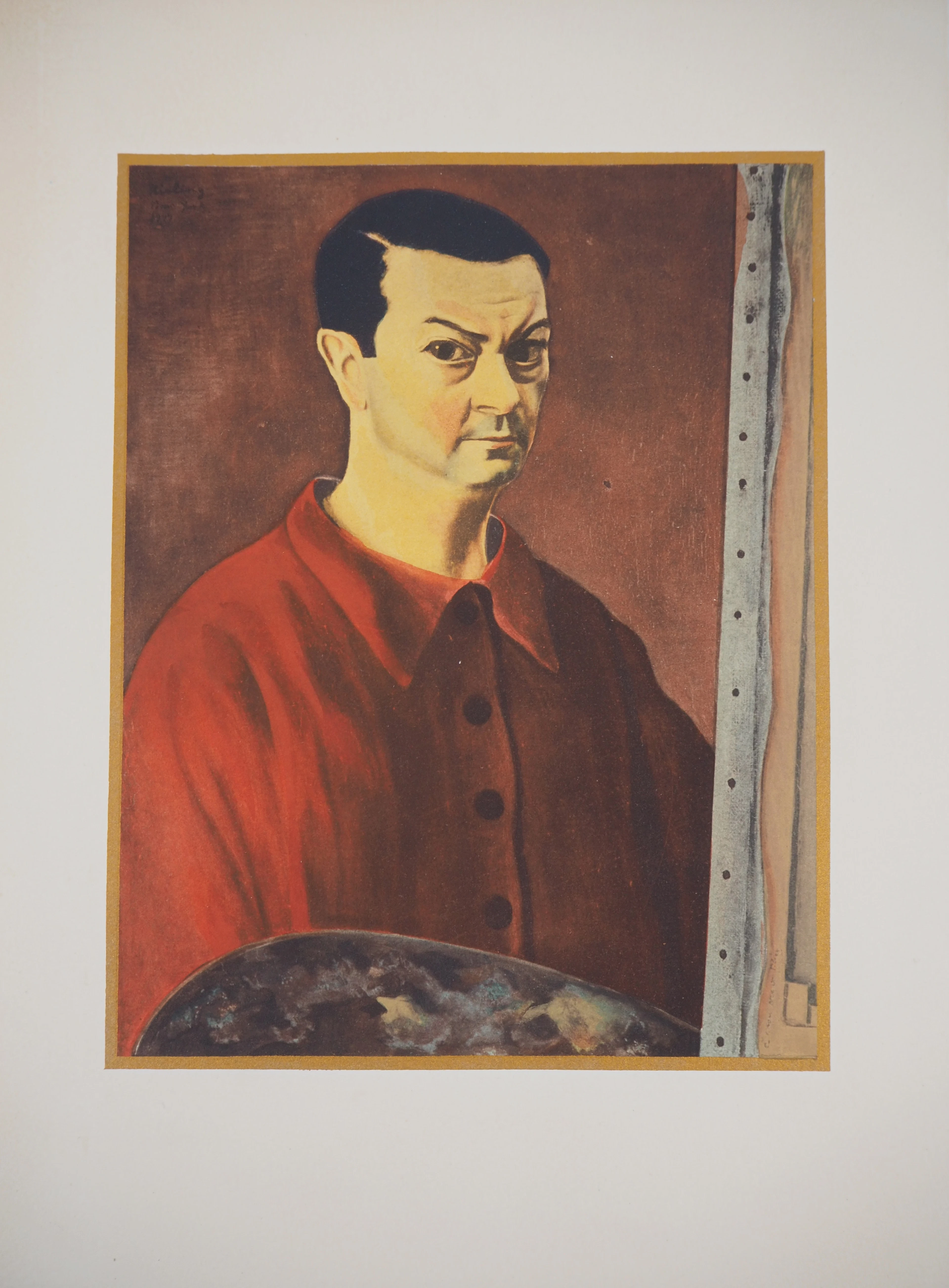 Moïse KISLING : Autoportrait à la palette, 1944 - Lithographie