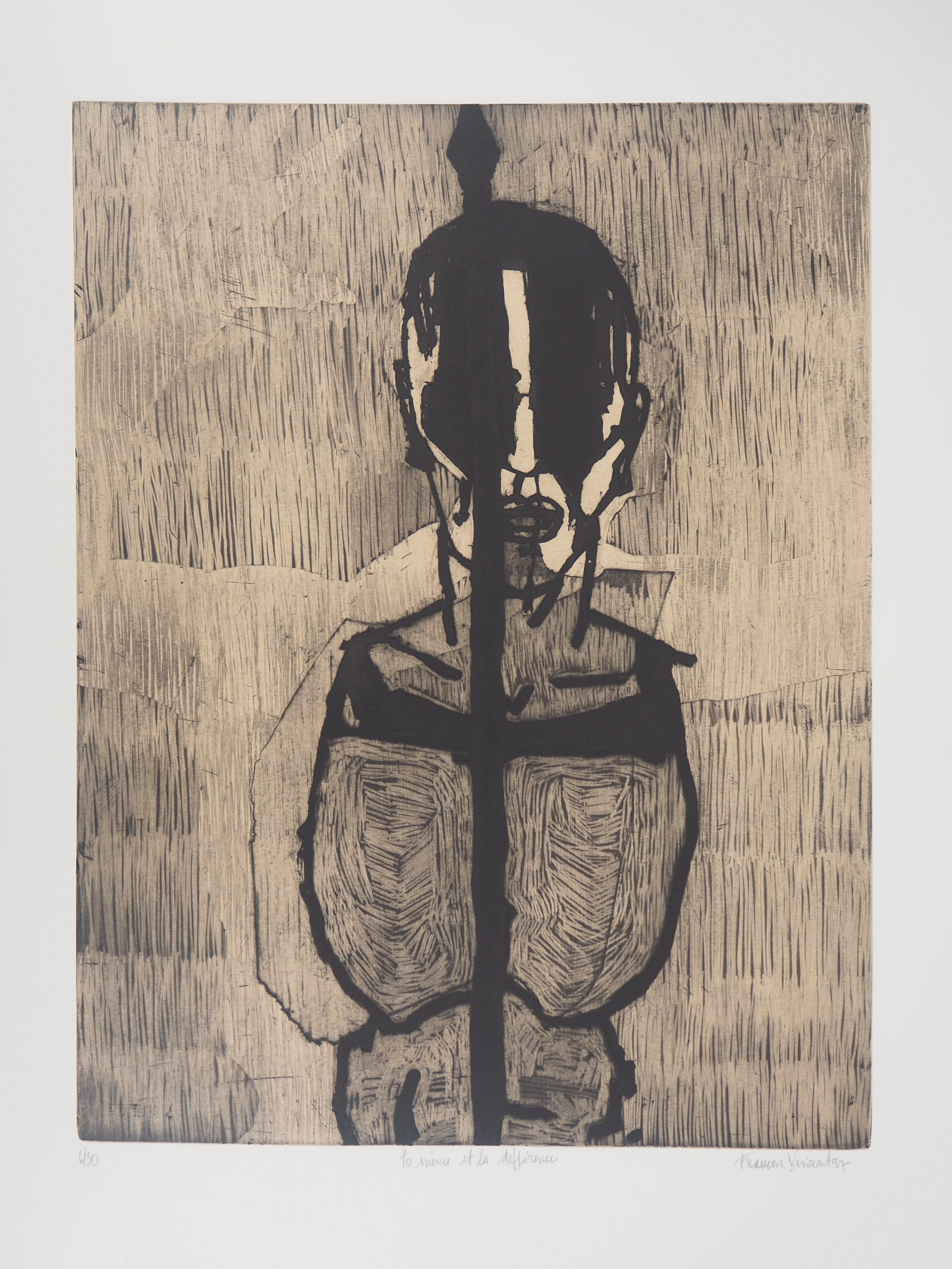 François Vincent - La même et la différence, 1997 - Gravure originale signée