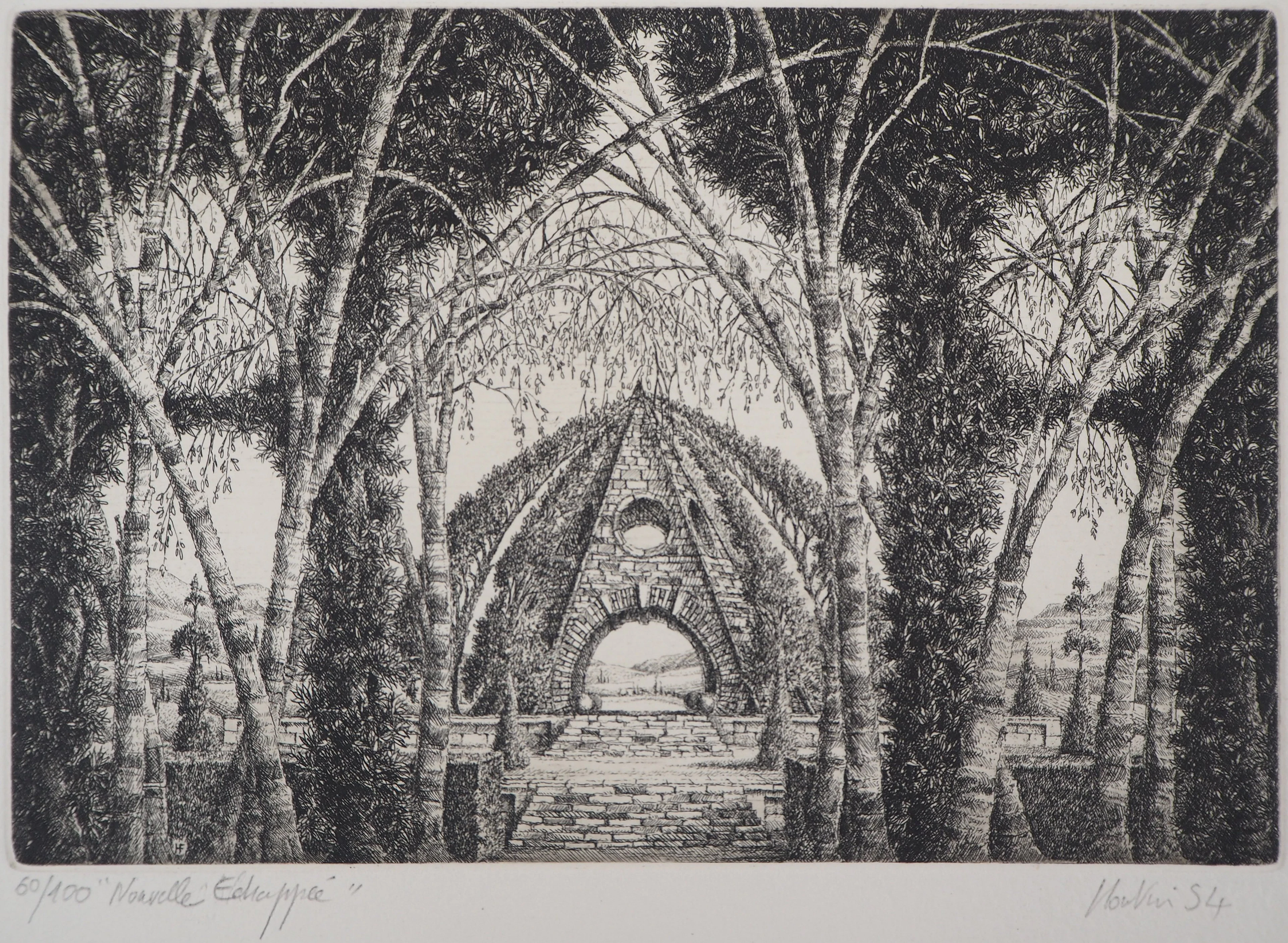 François HOUTIN : Nouvelle échappée - Gravure Originale Signée