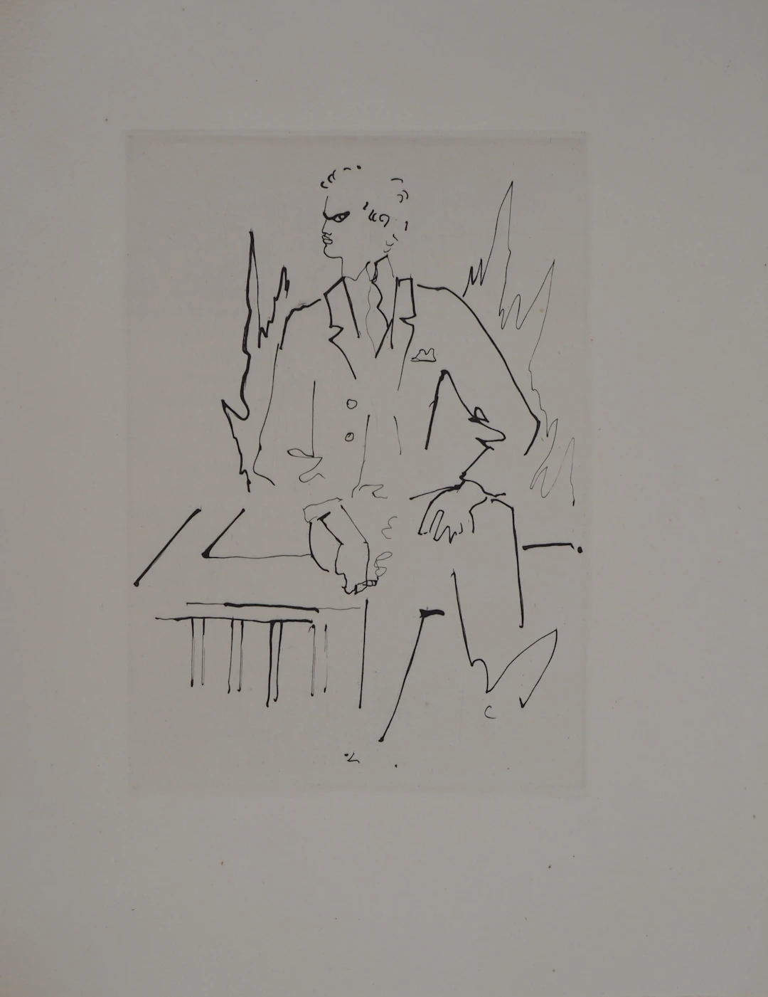 Jean COCTEAU : Le bal du comte d'Orgel, La discorde, gravure originale