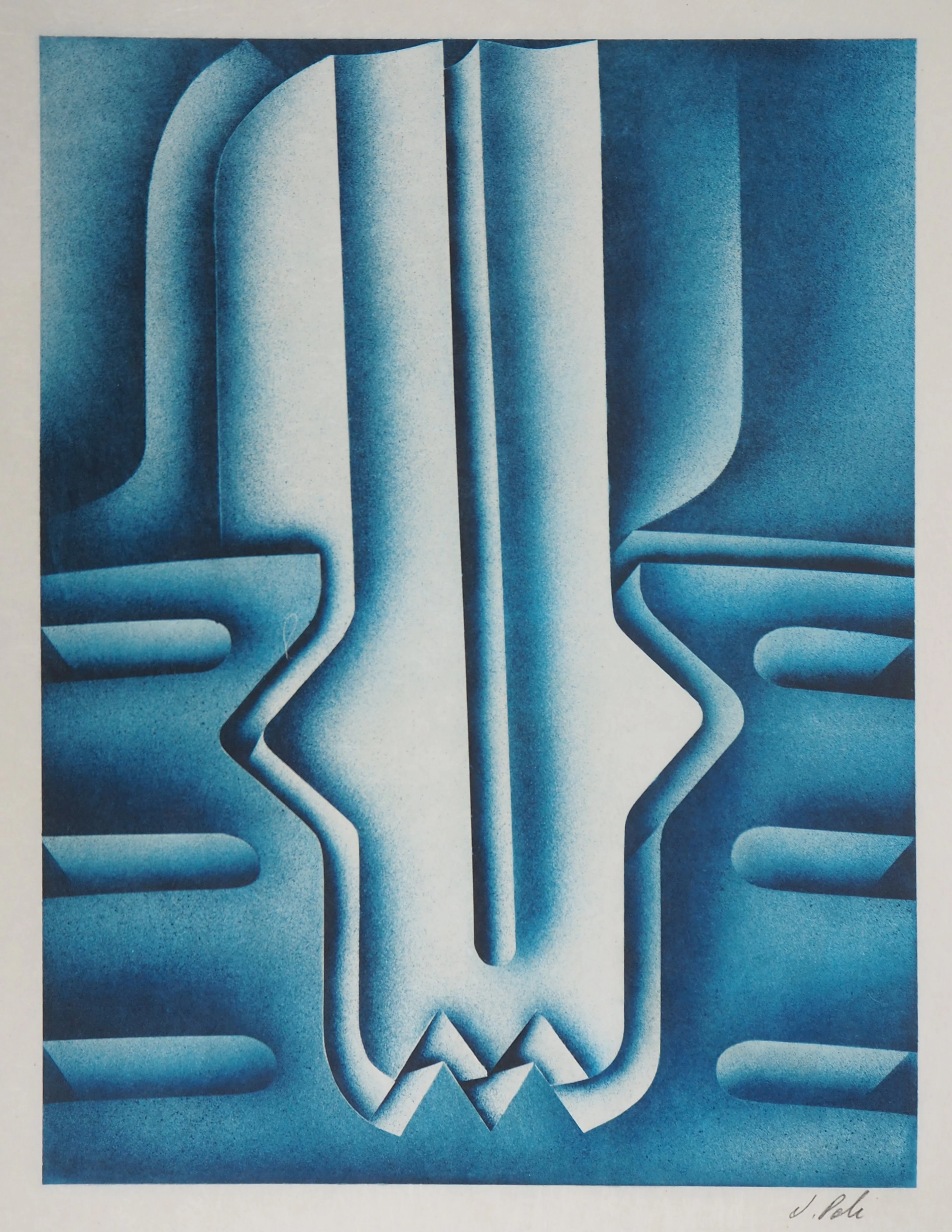Jacques POLI : Empreinte futuriste - Lithographie originale signée