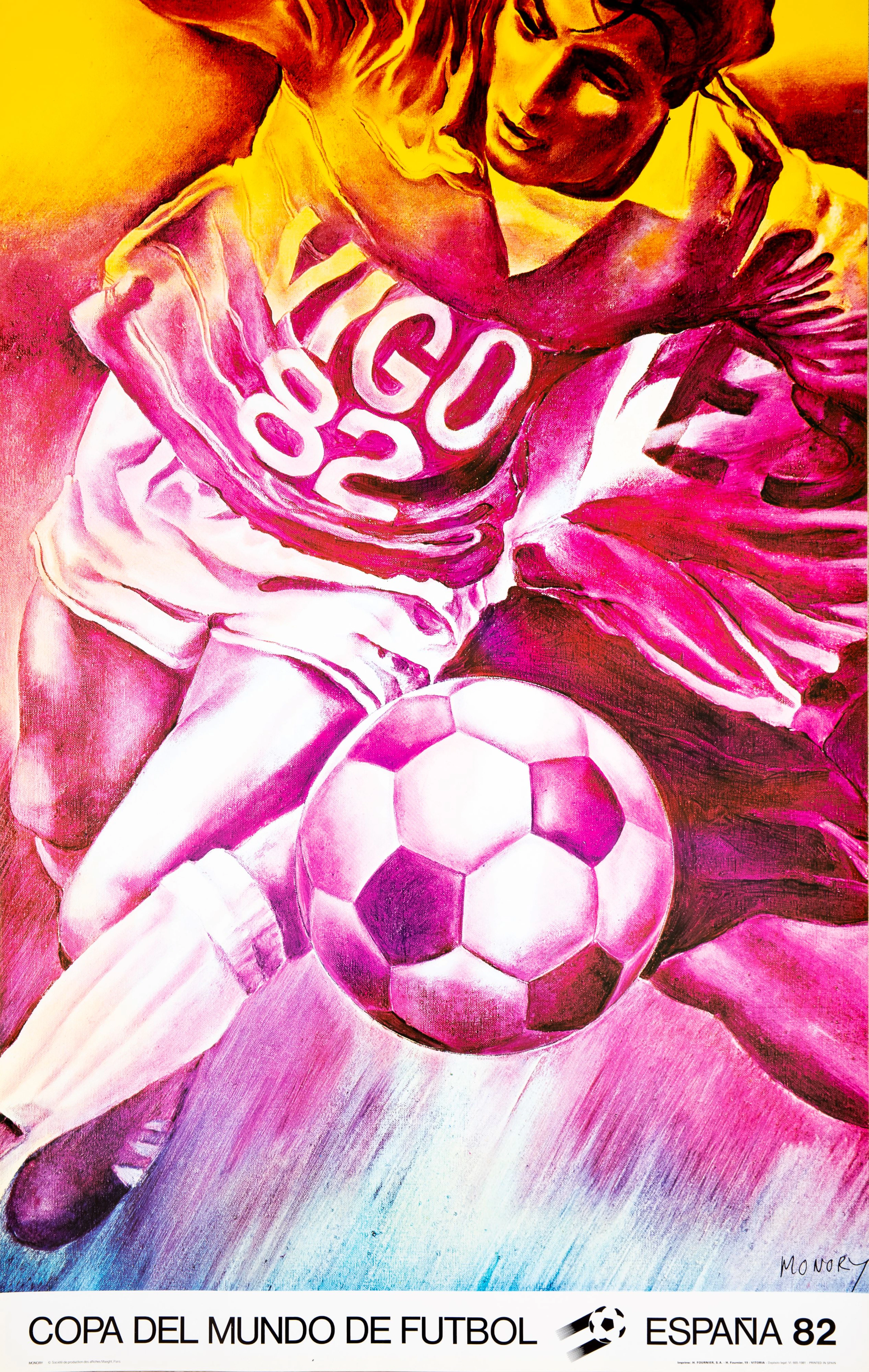 Jacques MONORY : Copa del Mundo de futbol 1982 - Lithographie originale signée